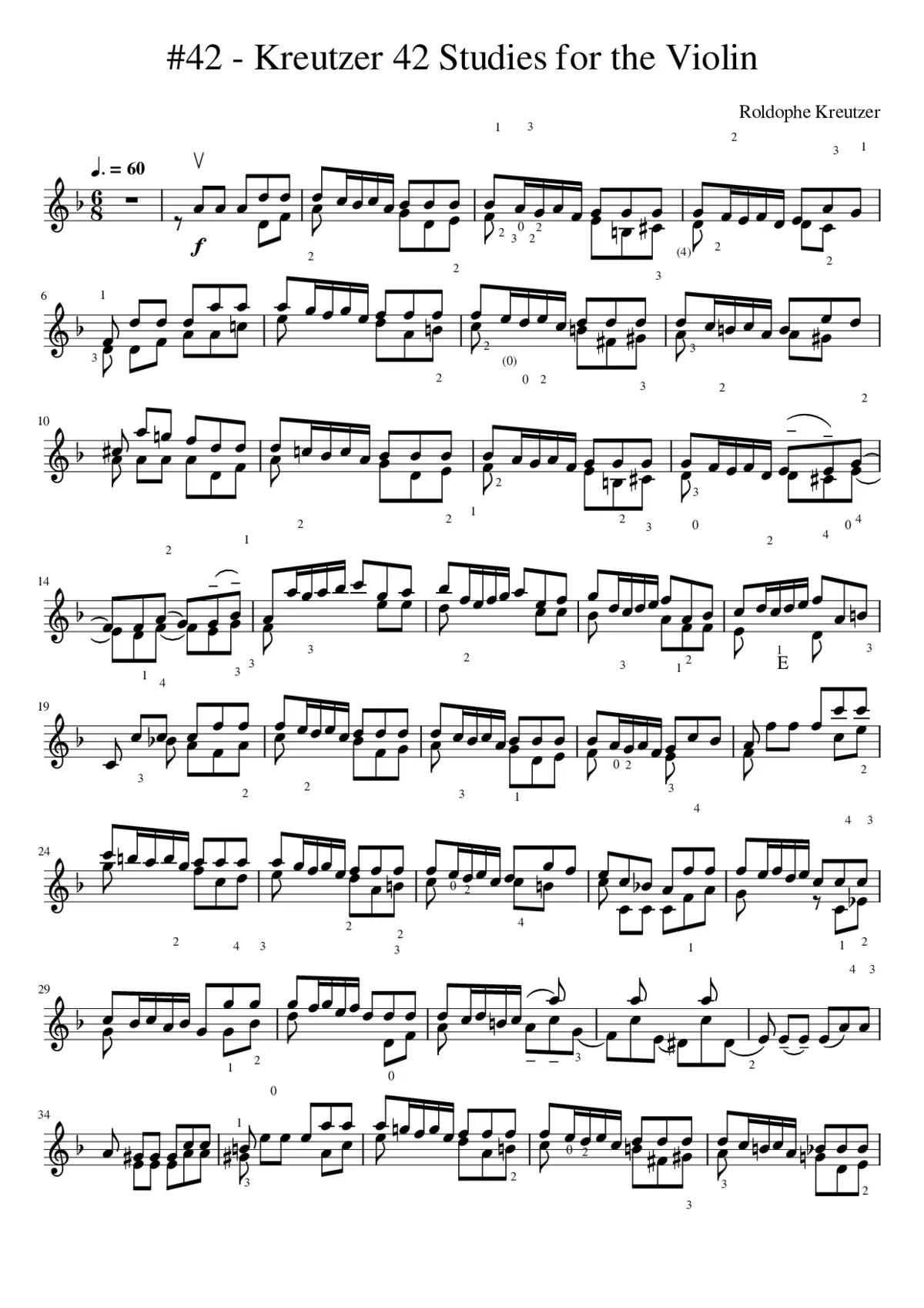 42 - Kreutzer 42 Studies for the Violin - Page 1