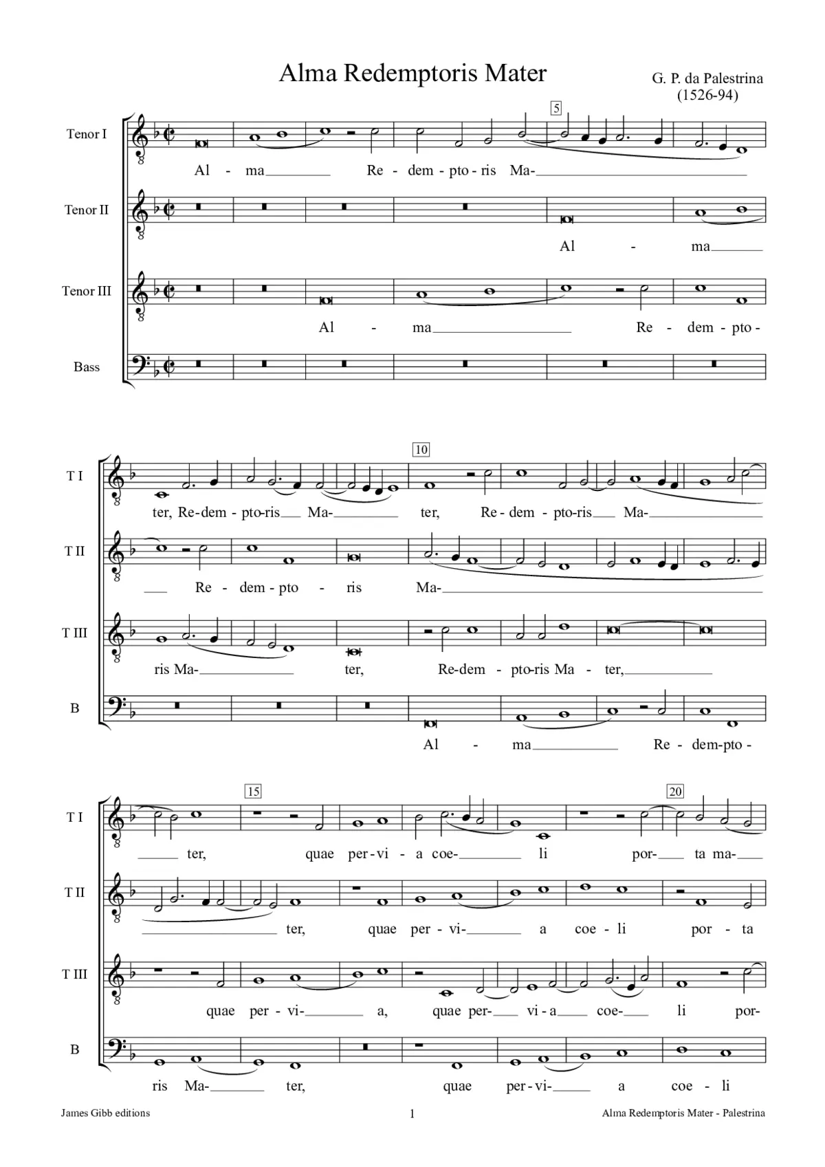 Alma Redemptoris Mater (voci pari) - Page 1