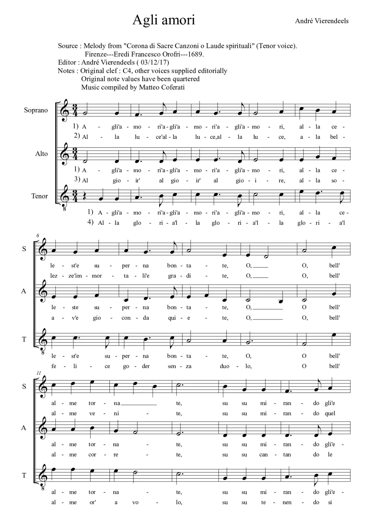 Agli Amori - Page 1