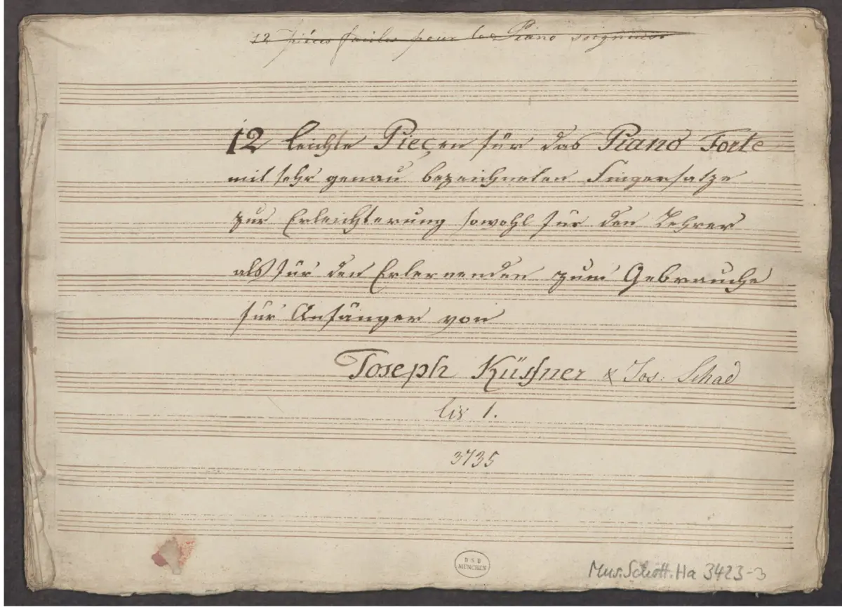 12 Leichte Pieçen für das Piano Forte - Page 1
