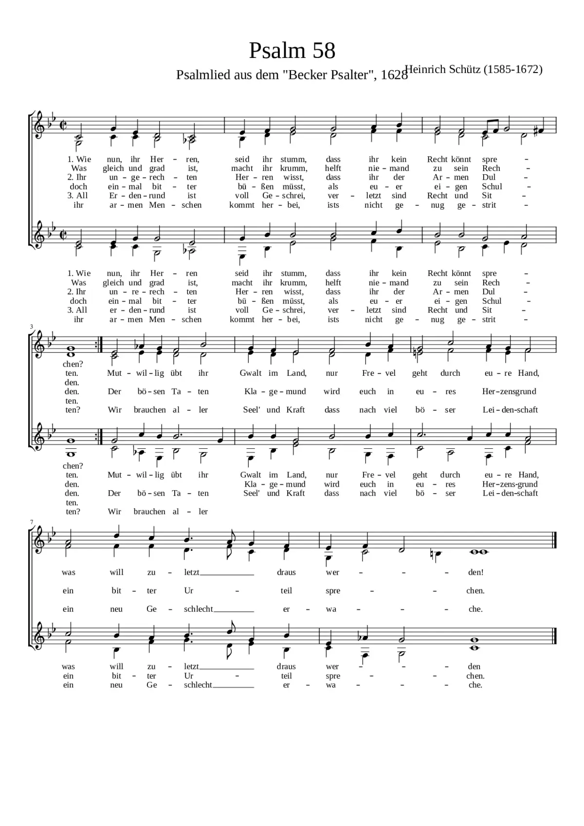 Psalm 58 - G-Moll - Page 1