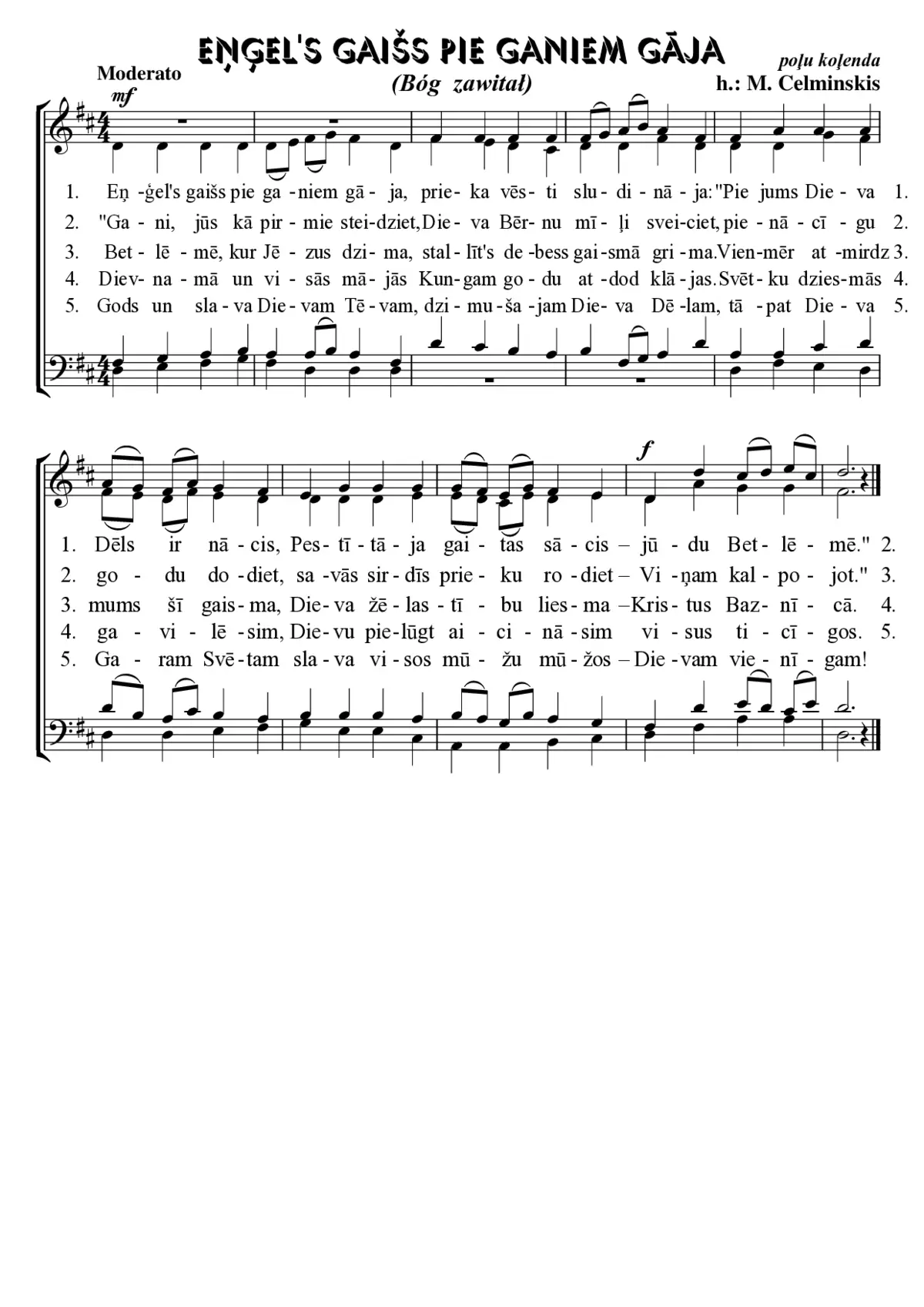Eņģel's gaišs pie ganiem gāja (Bóg zawitał) - Page 1
