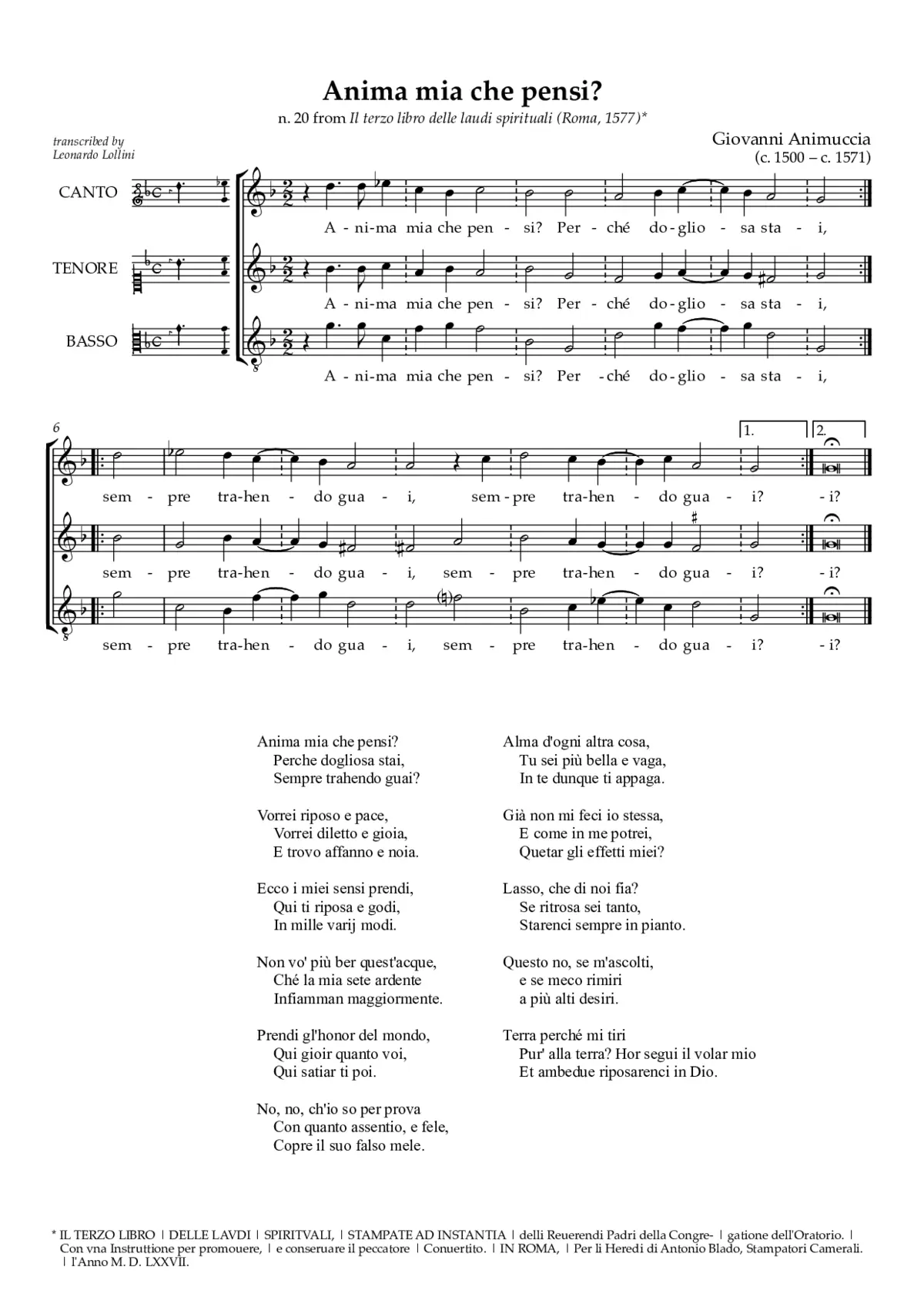 Anima mia che pensi - Page 1