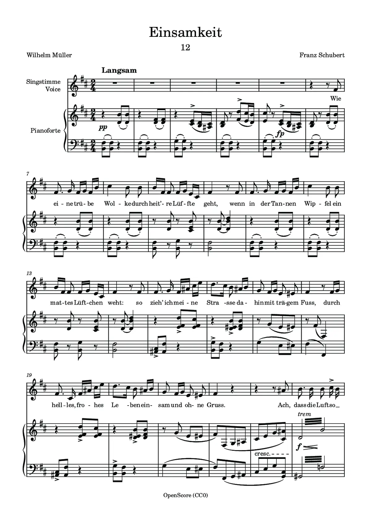 Einsamkeit (Urspruengliche Fassung) - Page 1