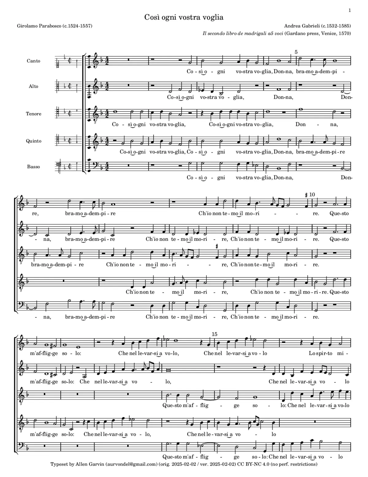 Così ogni vostra voglia - Page 1