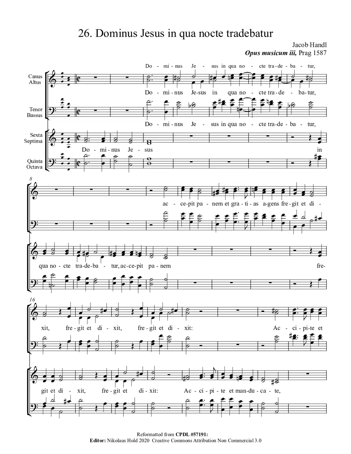 Dominus Jesus in qua nocte tradebatur - Page 1
