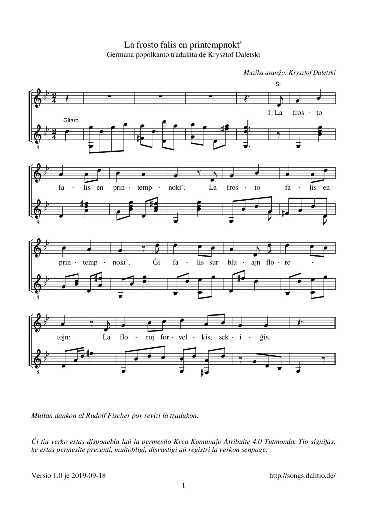La frosto falis en printempnokt' - Page 1