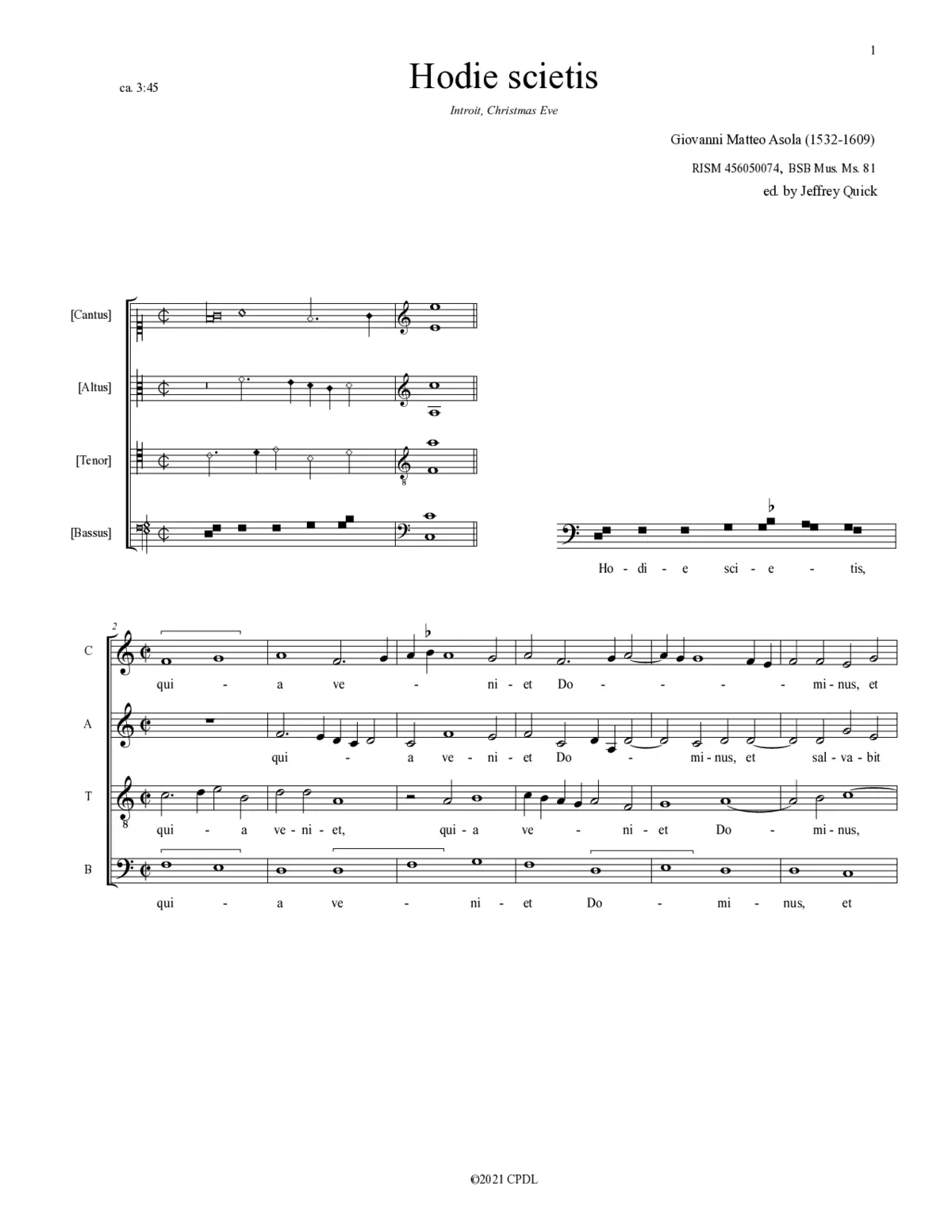 Hodie scietis - Page 1