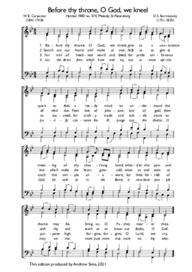 Before thy throne, O God, we kneel