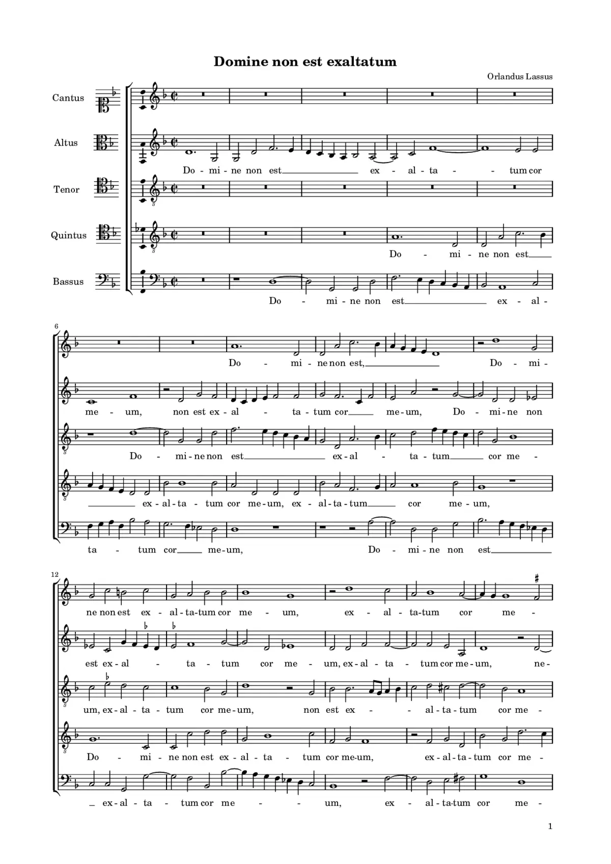 Domine non est exaltatum a5 - Page 1