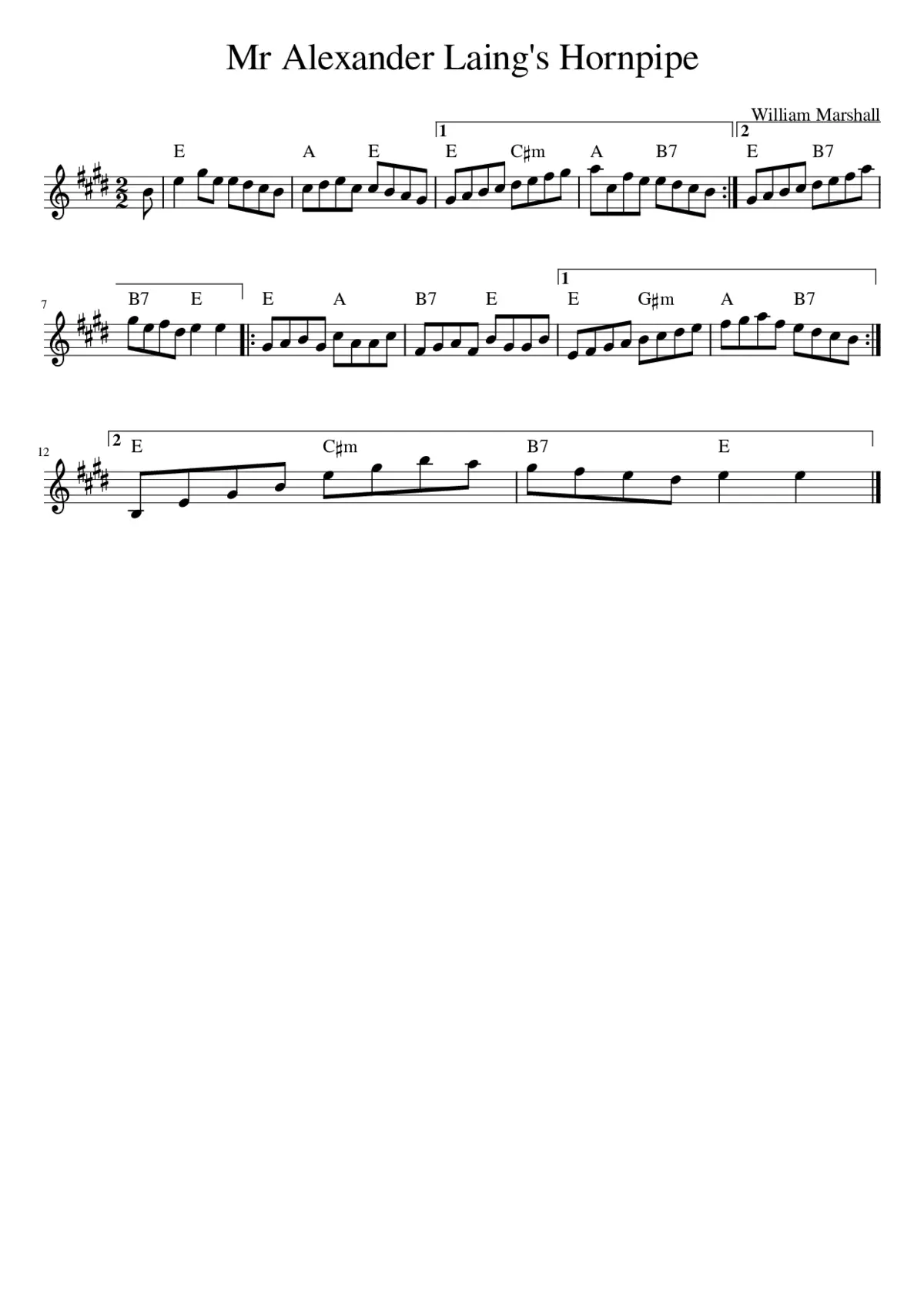 Mr Alexander Laing's Hornpipe - Page 1