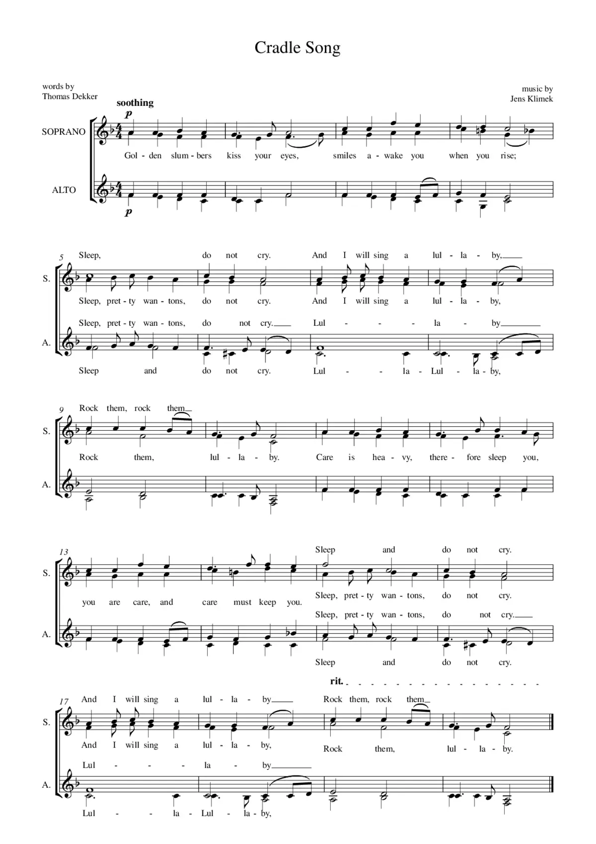 Cradle Song - Page 1