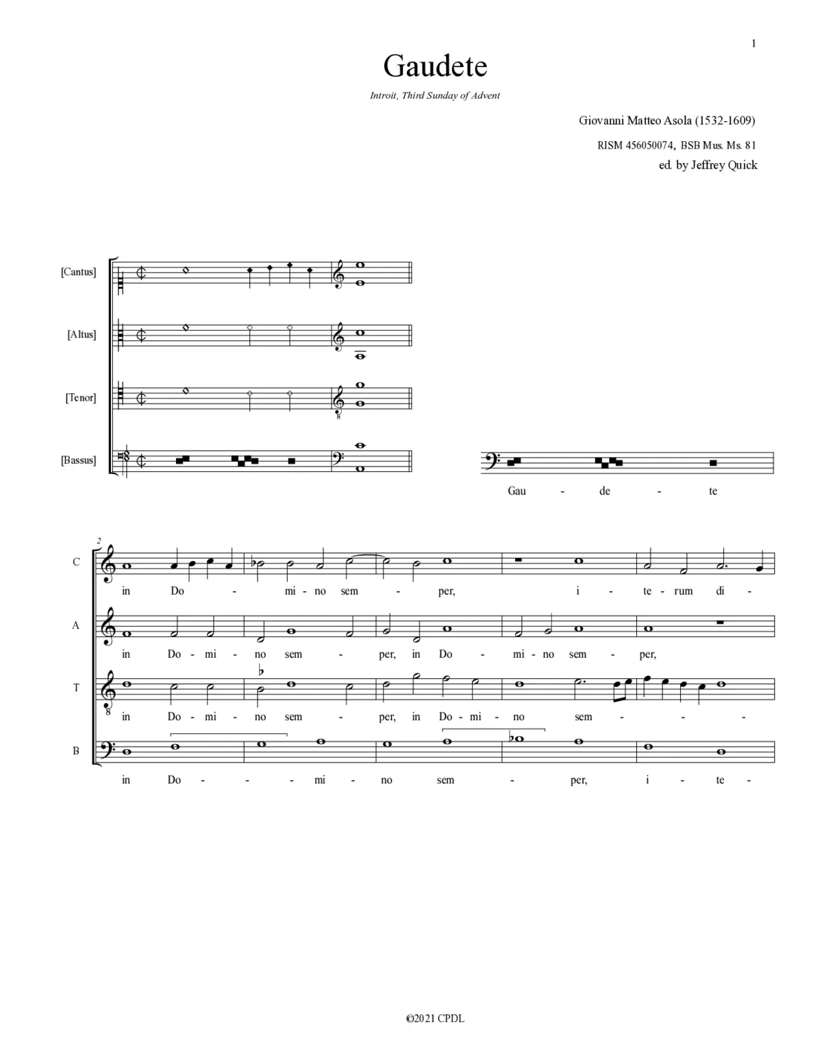 Gaudete - Page 1
