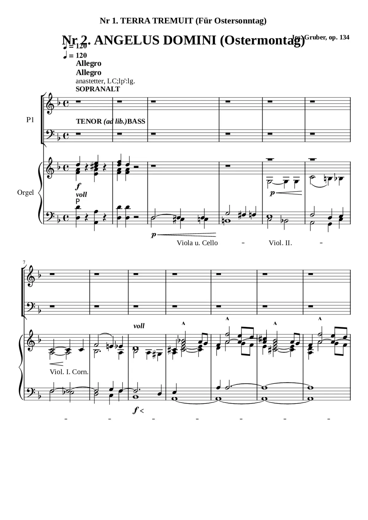 Terra tremuit/Angelus Domini Op. 134 - Page 1