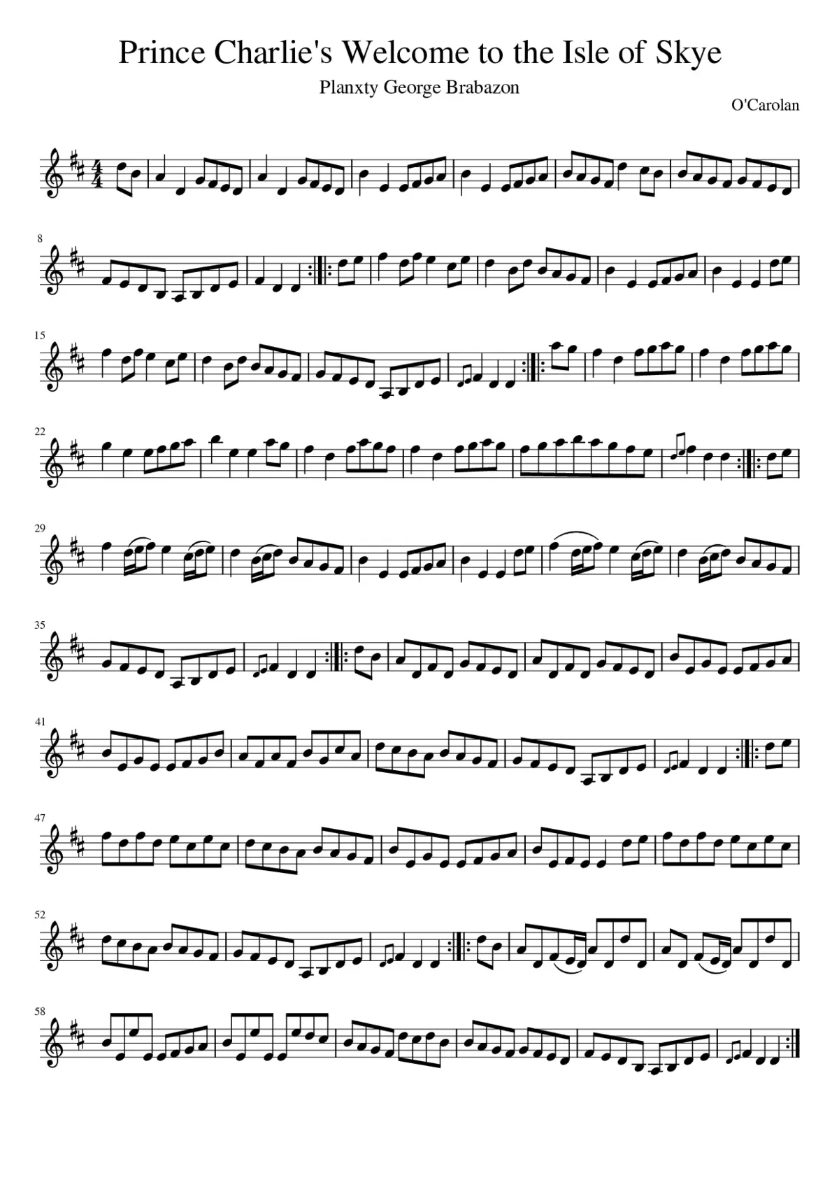 PRINCE CHARLIE'S WELCOME TO THE ISLE OF SKYE - Page 1