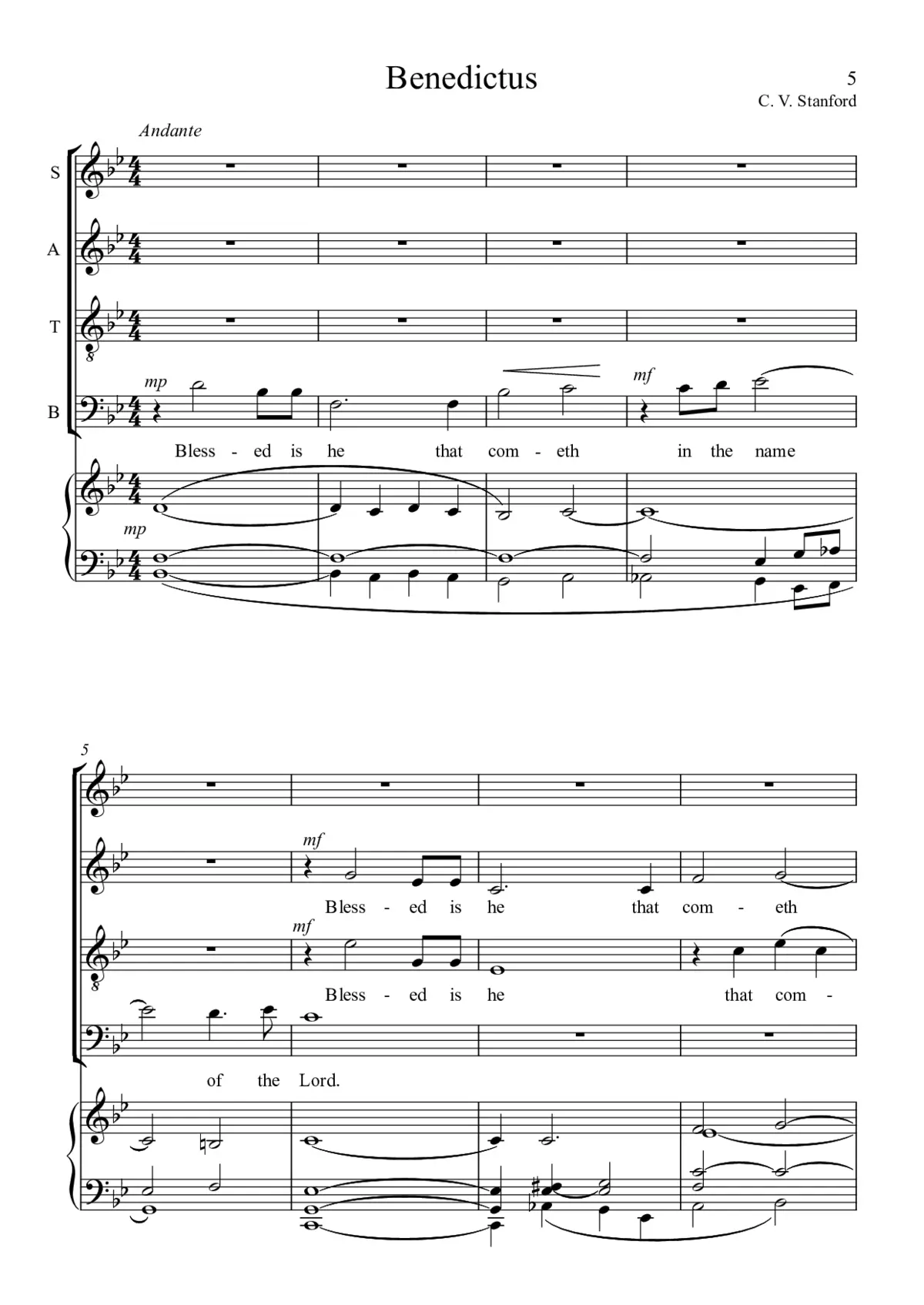 Benedictus and Agnus Dei in B flat - Page 1
