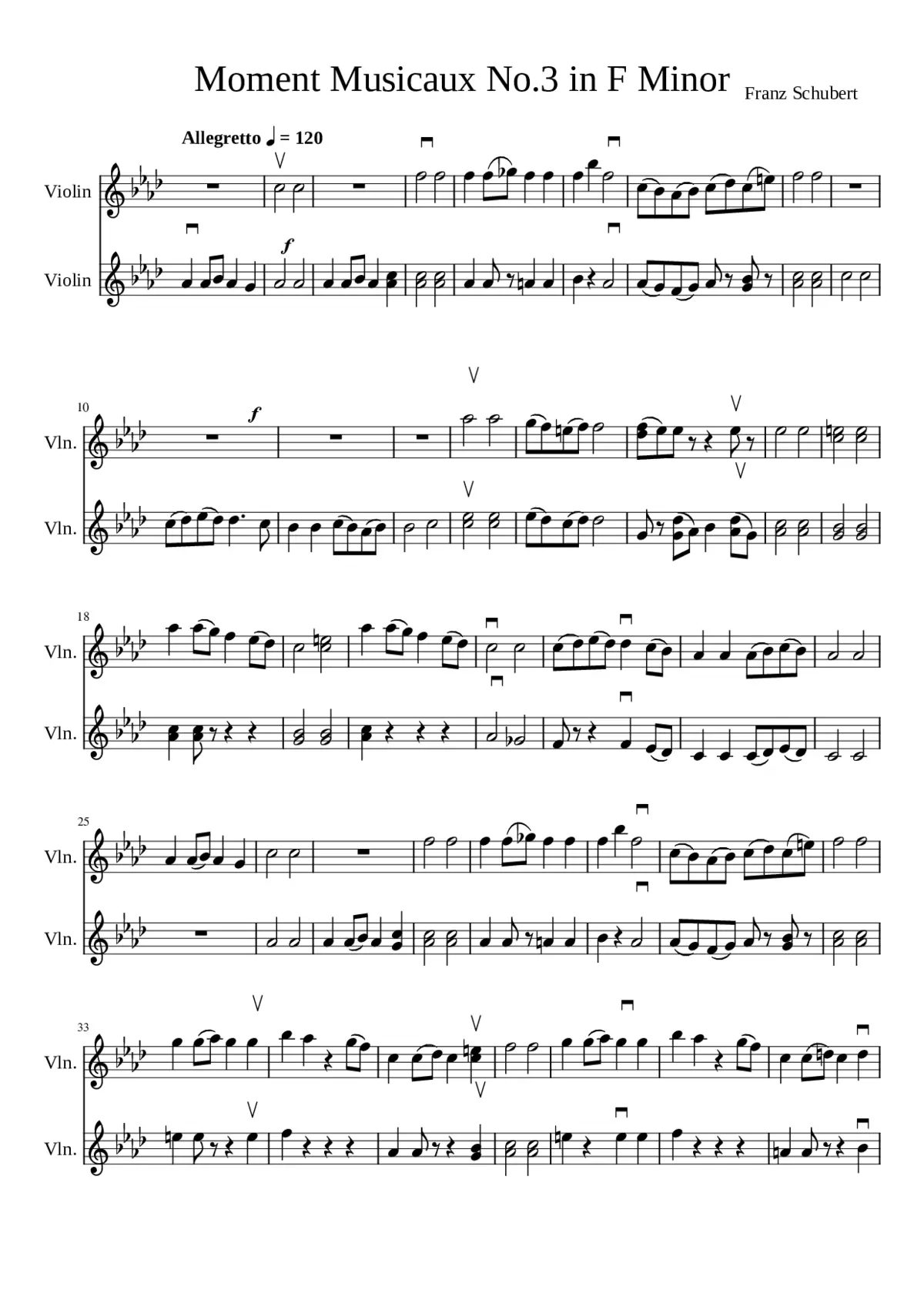 Moments Musicaux Opus 94 No. 3 in F minor - Page 1