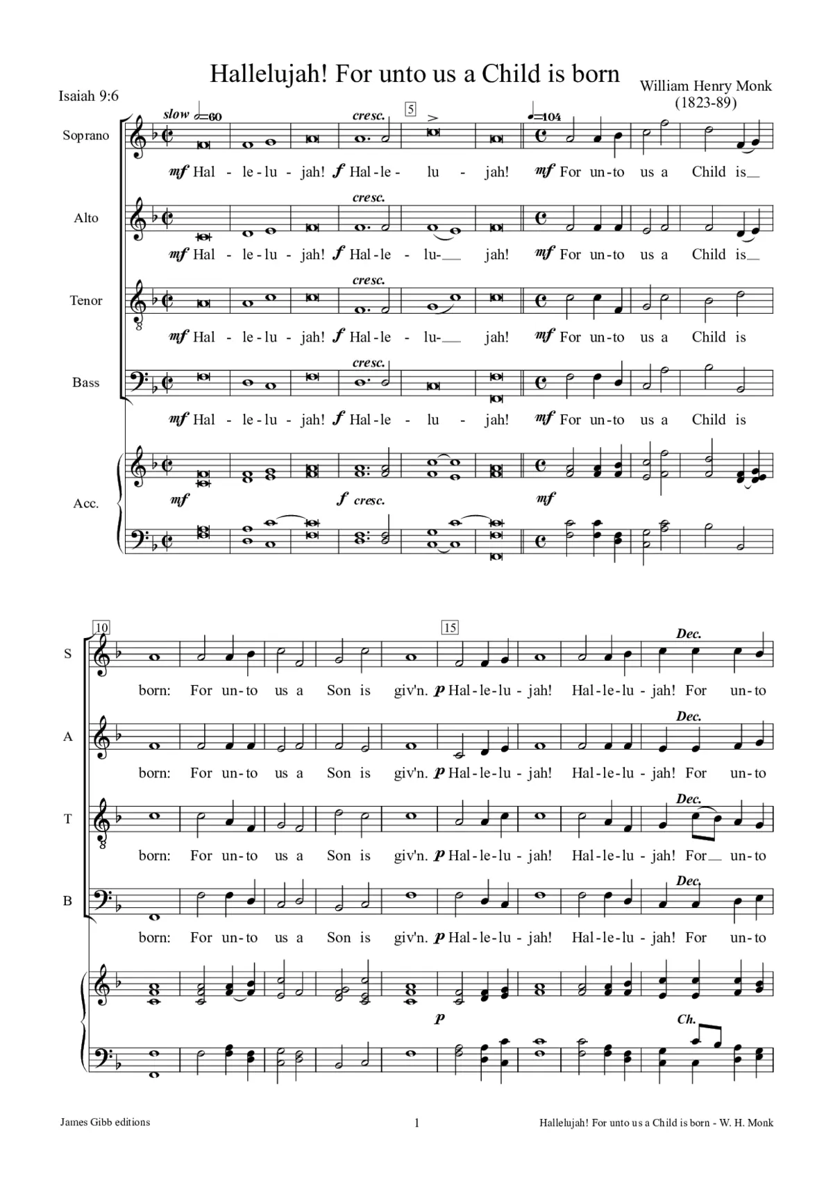 Hallelujah! For unto us a Child is born - Page 1
