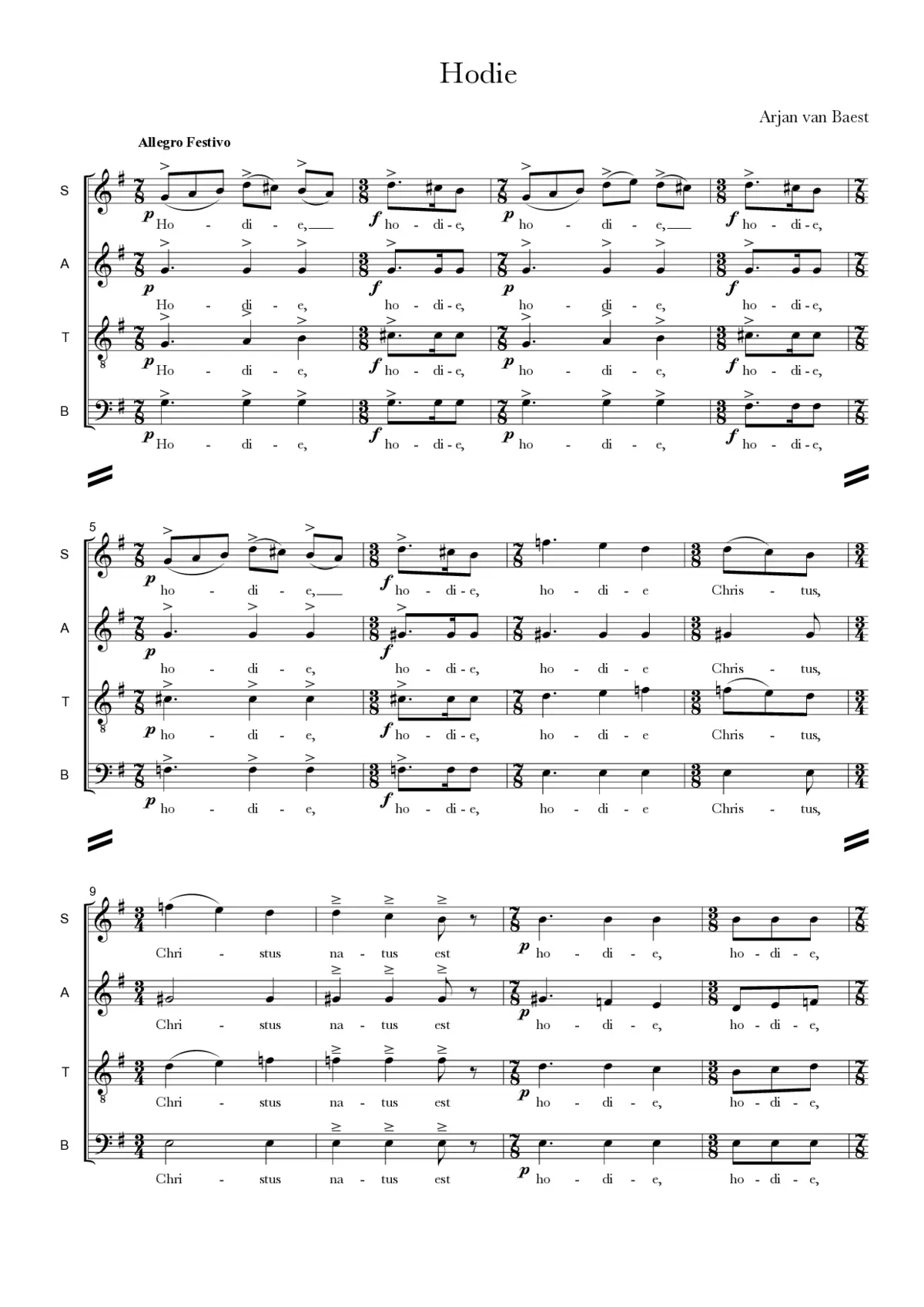 Hodie Christus natus est - Page 1