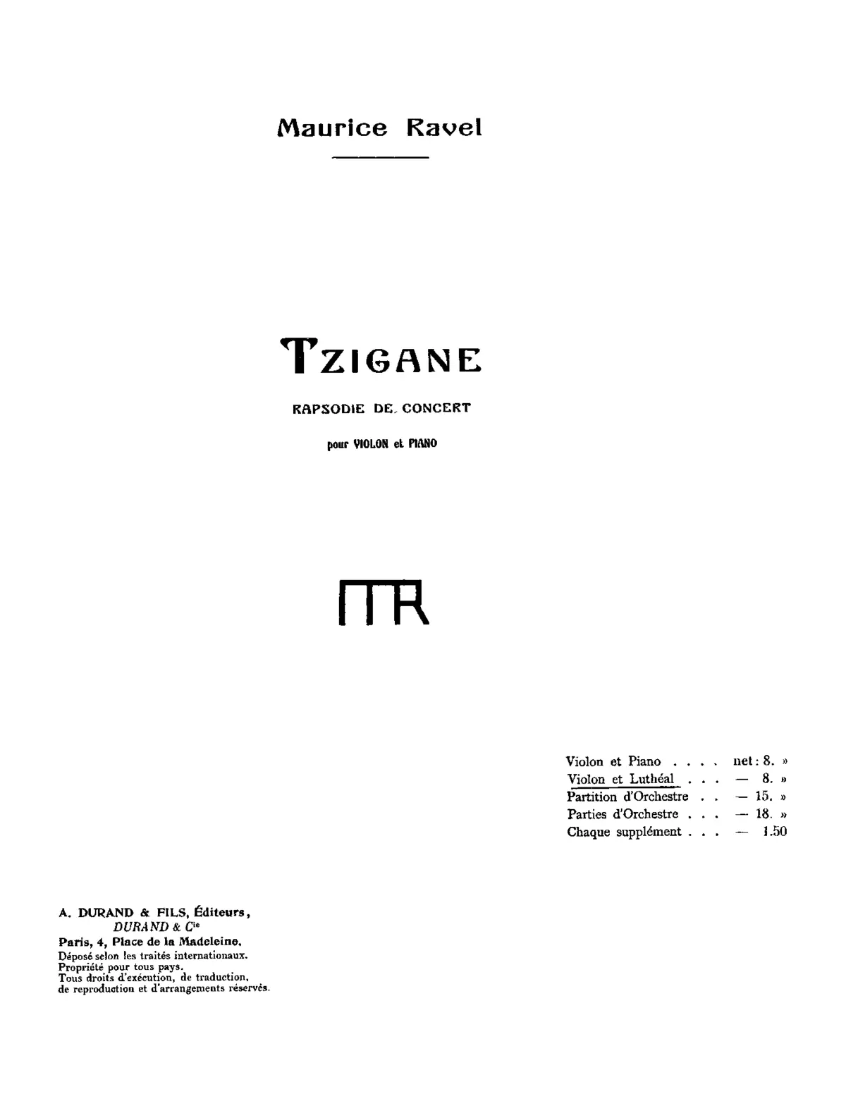 Tzigane - Page 1