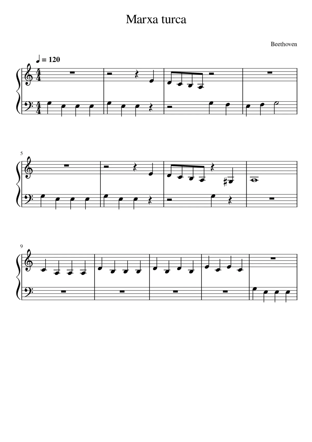 Marxa turca - Beethoven - Page 1