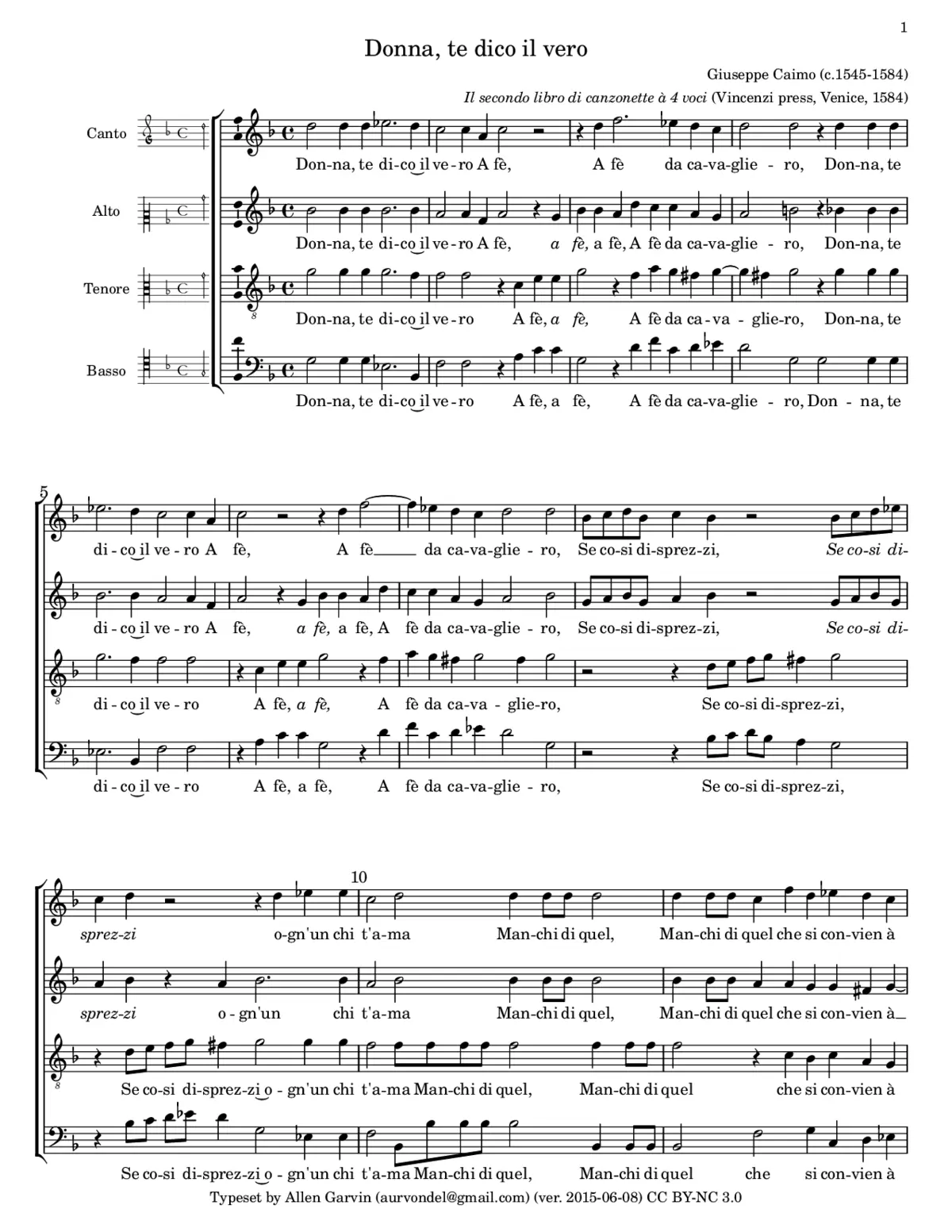 Donna, te dico il vero - Page 1