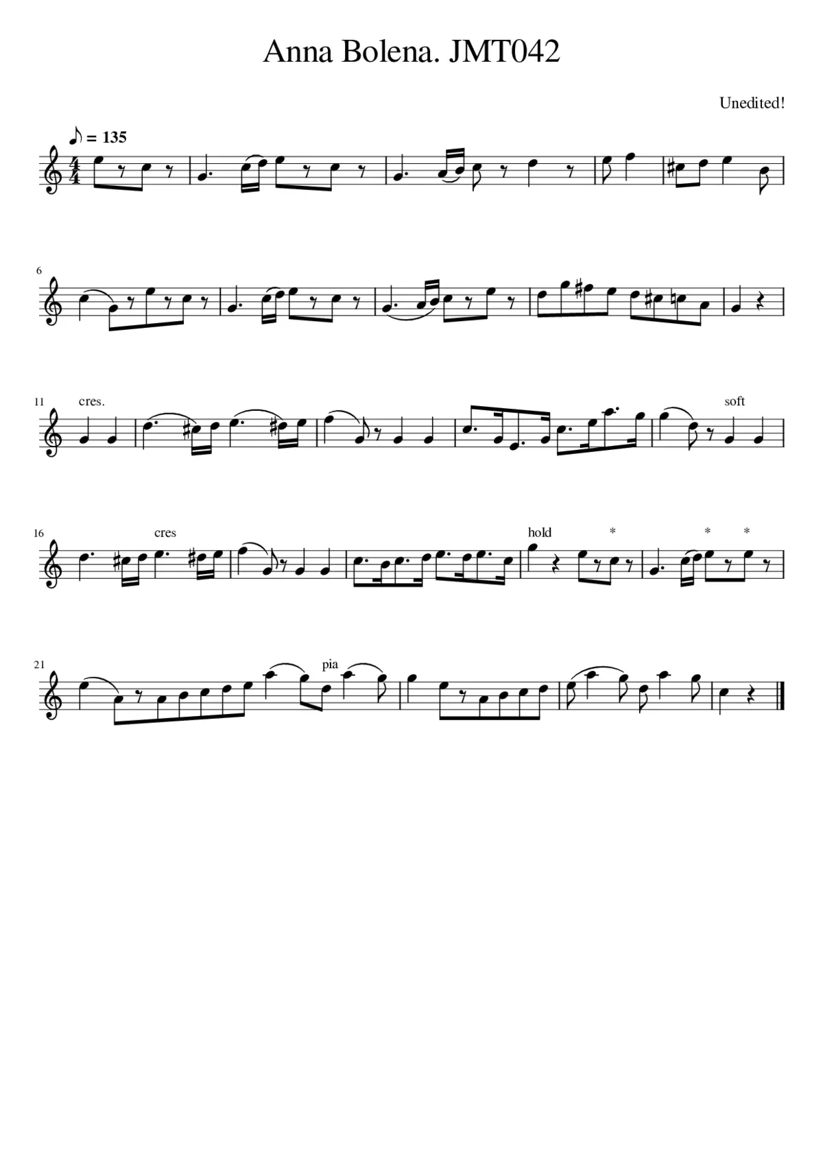 Anna Bolena. JMT042 - Page 1