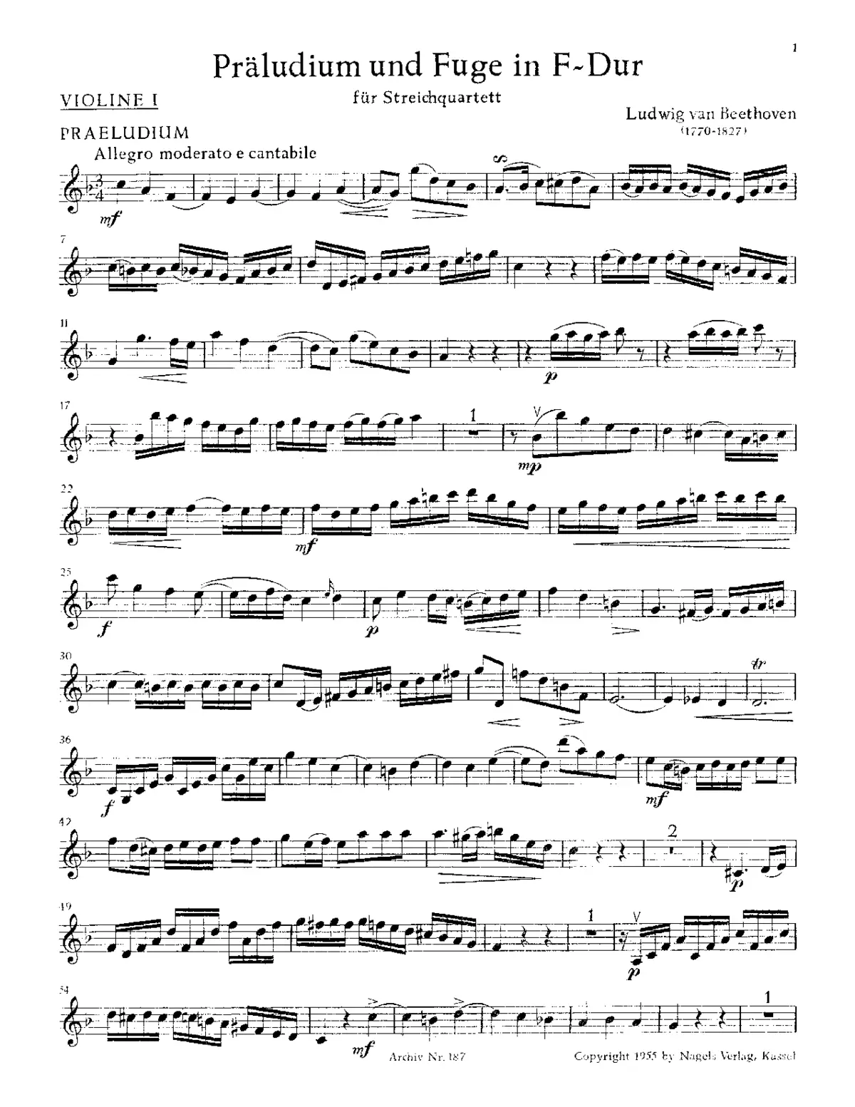 Prelude and Fugue in F major - Page 1