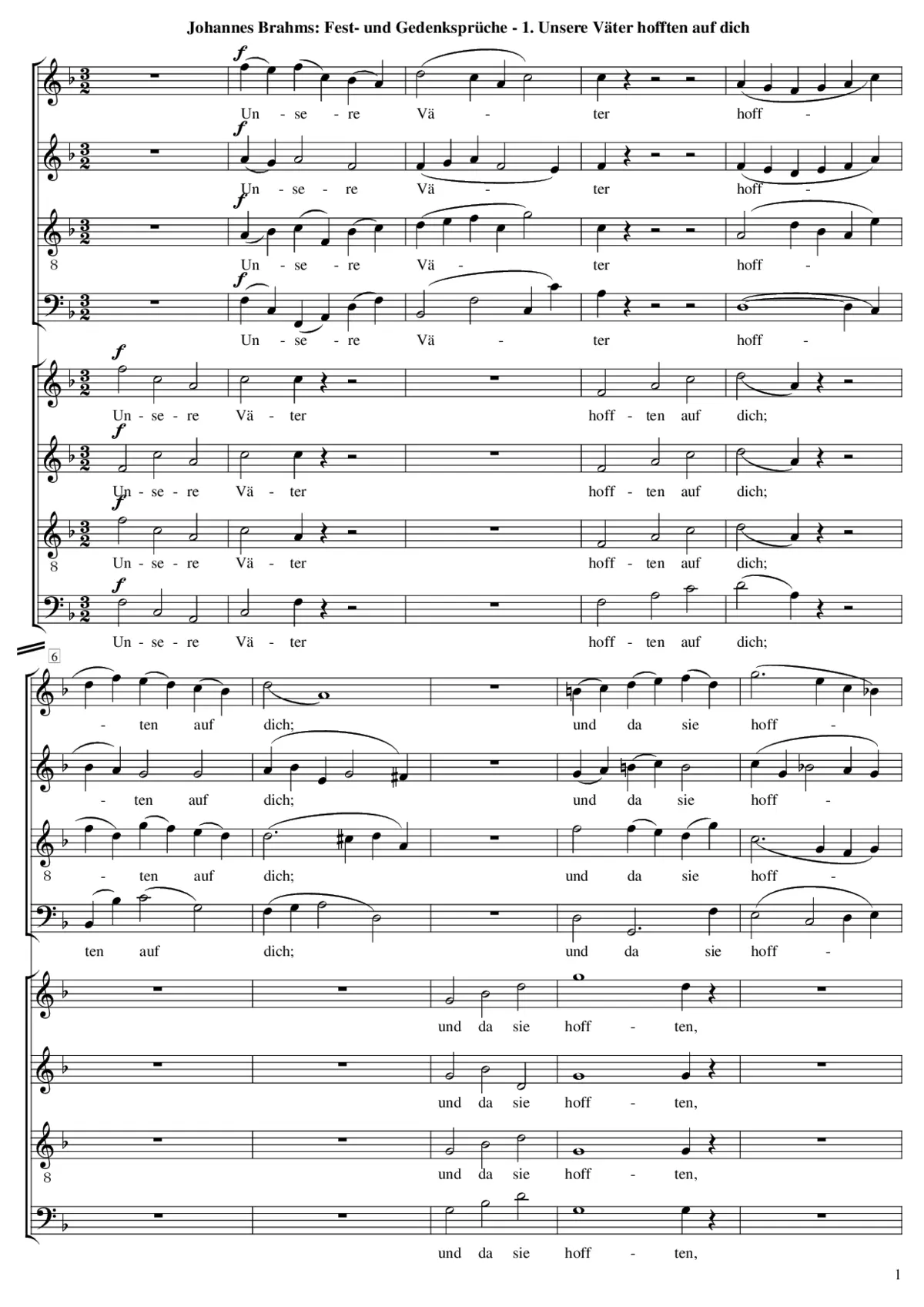Fest- und Gedenksprüche, Op. 109 - Page 1