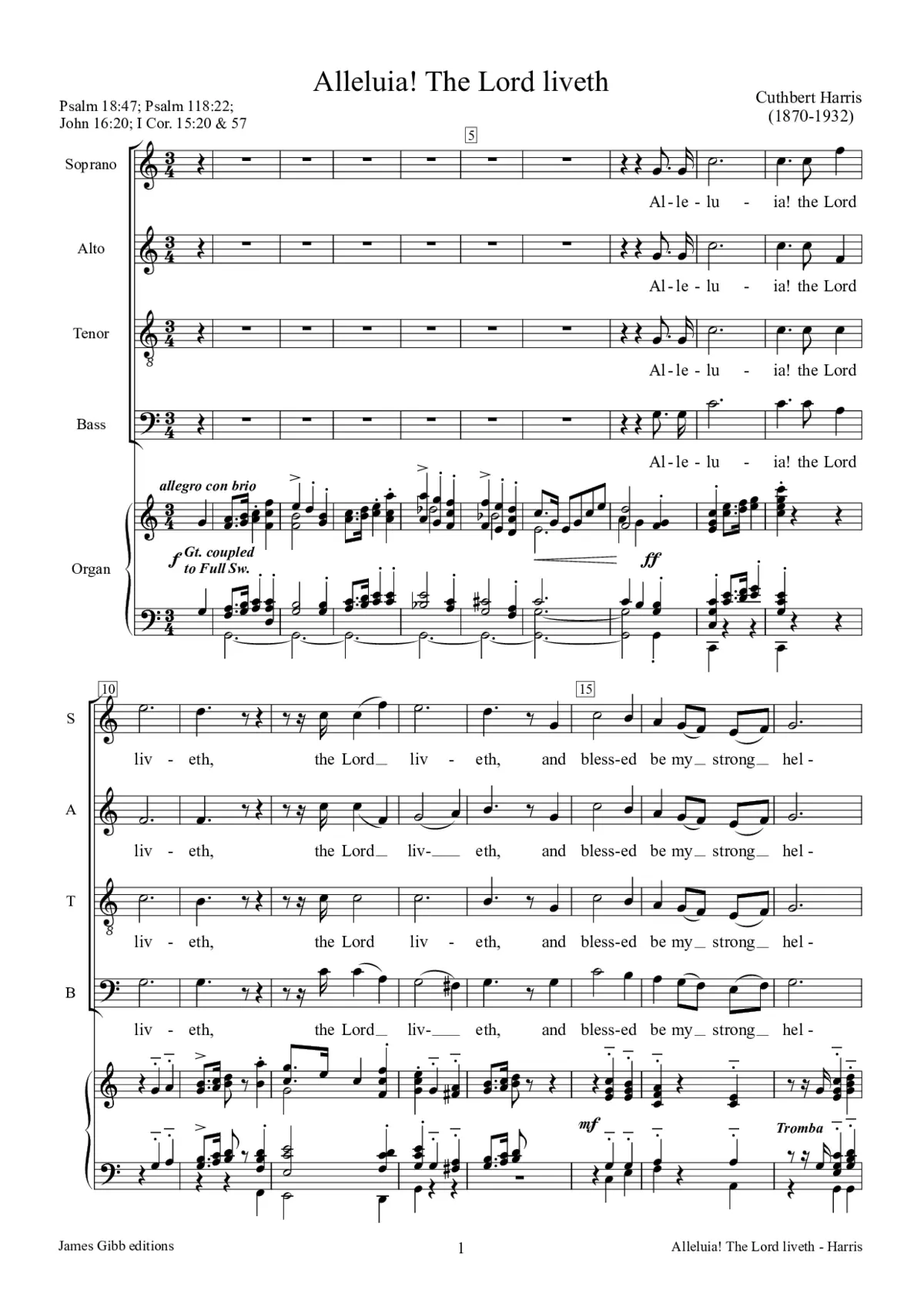 Alleluia! the Lord liveth - Page 1