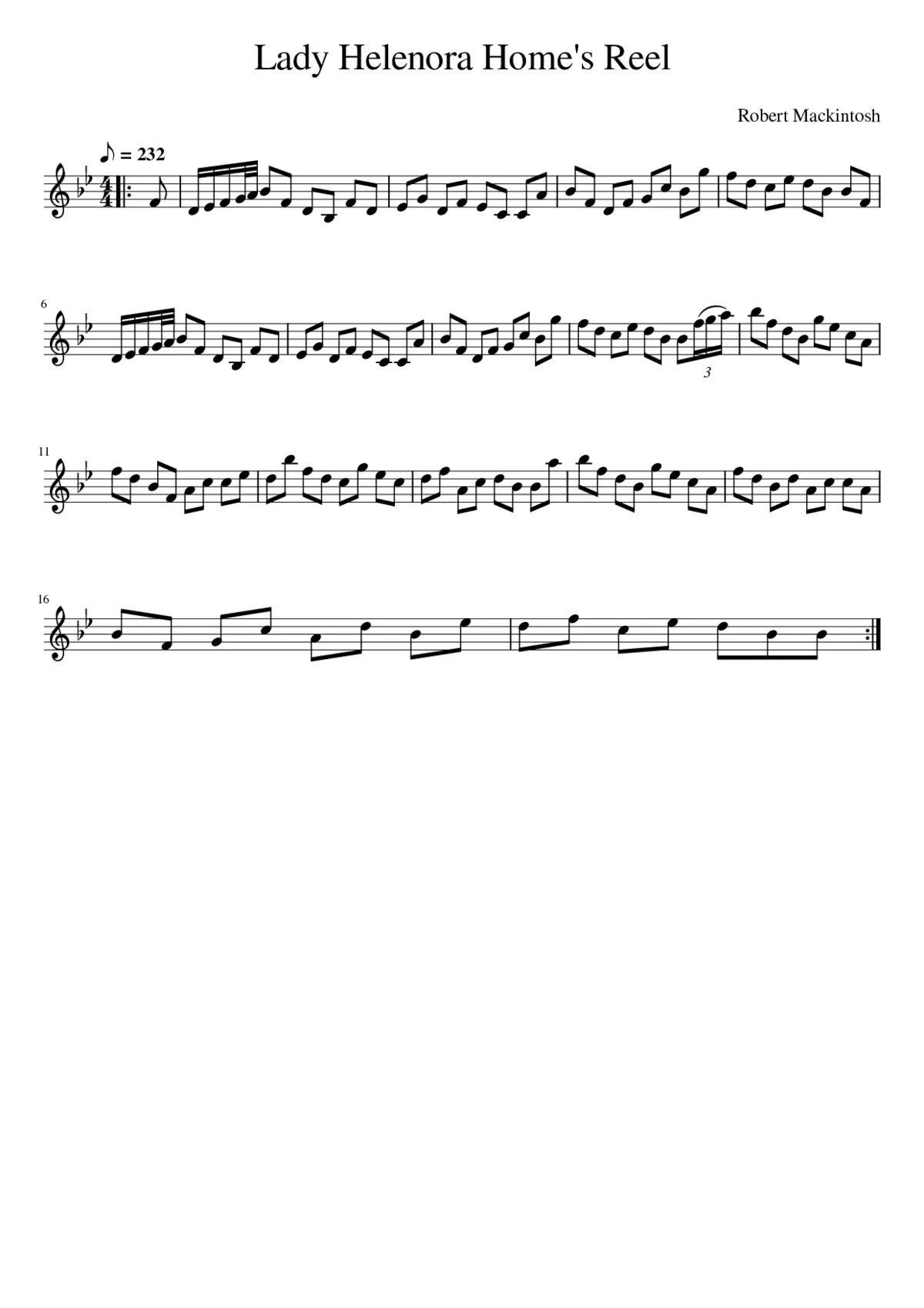 Lady Helenora Home's Reel - Page 1