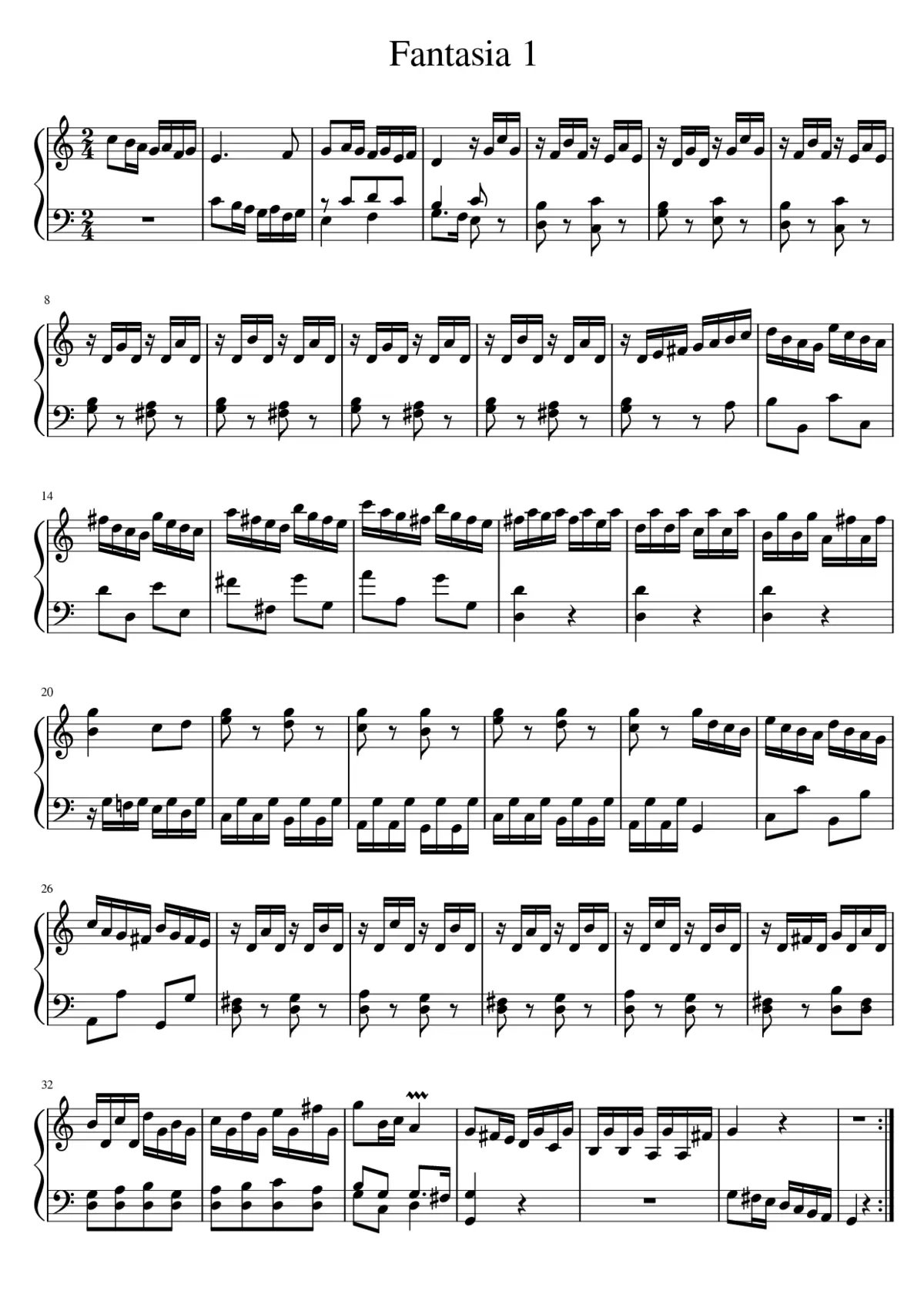 12 Fantasias for Keyboard - Page 1