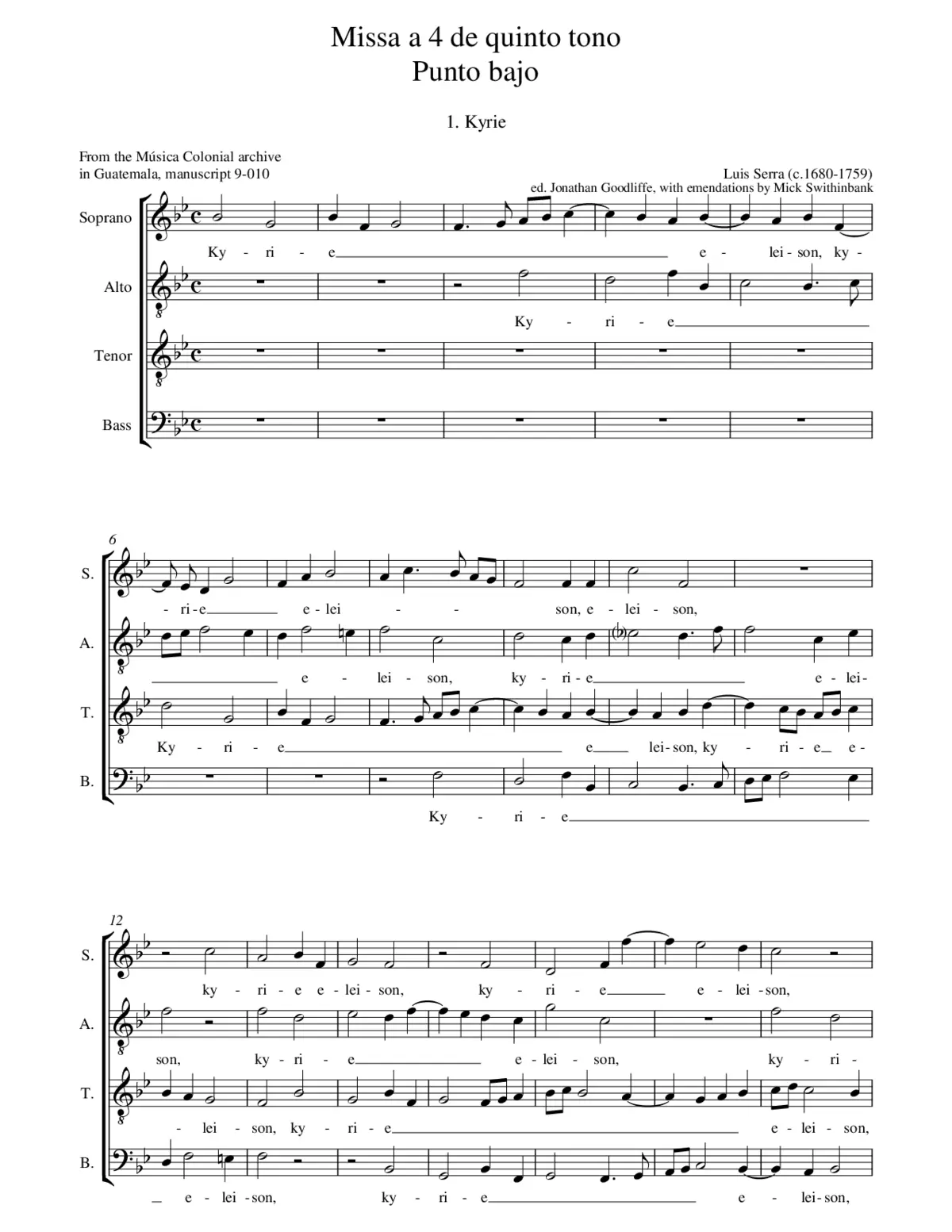 Missa a 4 de quinto tono punto bajo - Page 1