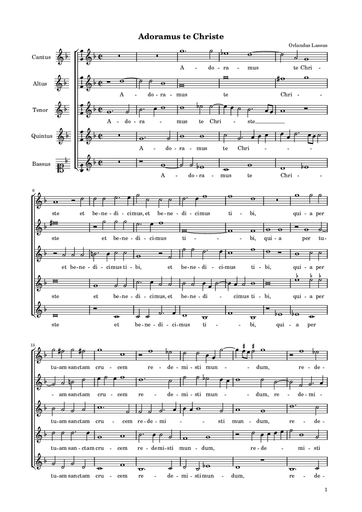 Adoramus te, Christe a 5 - Page 1