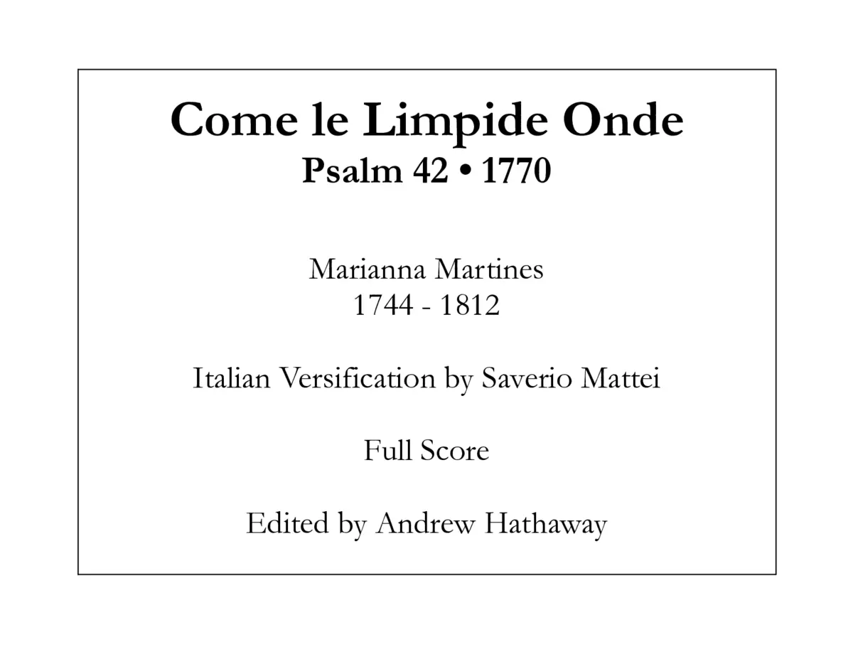 Come le limpide onde - Page 1