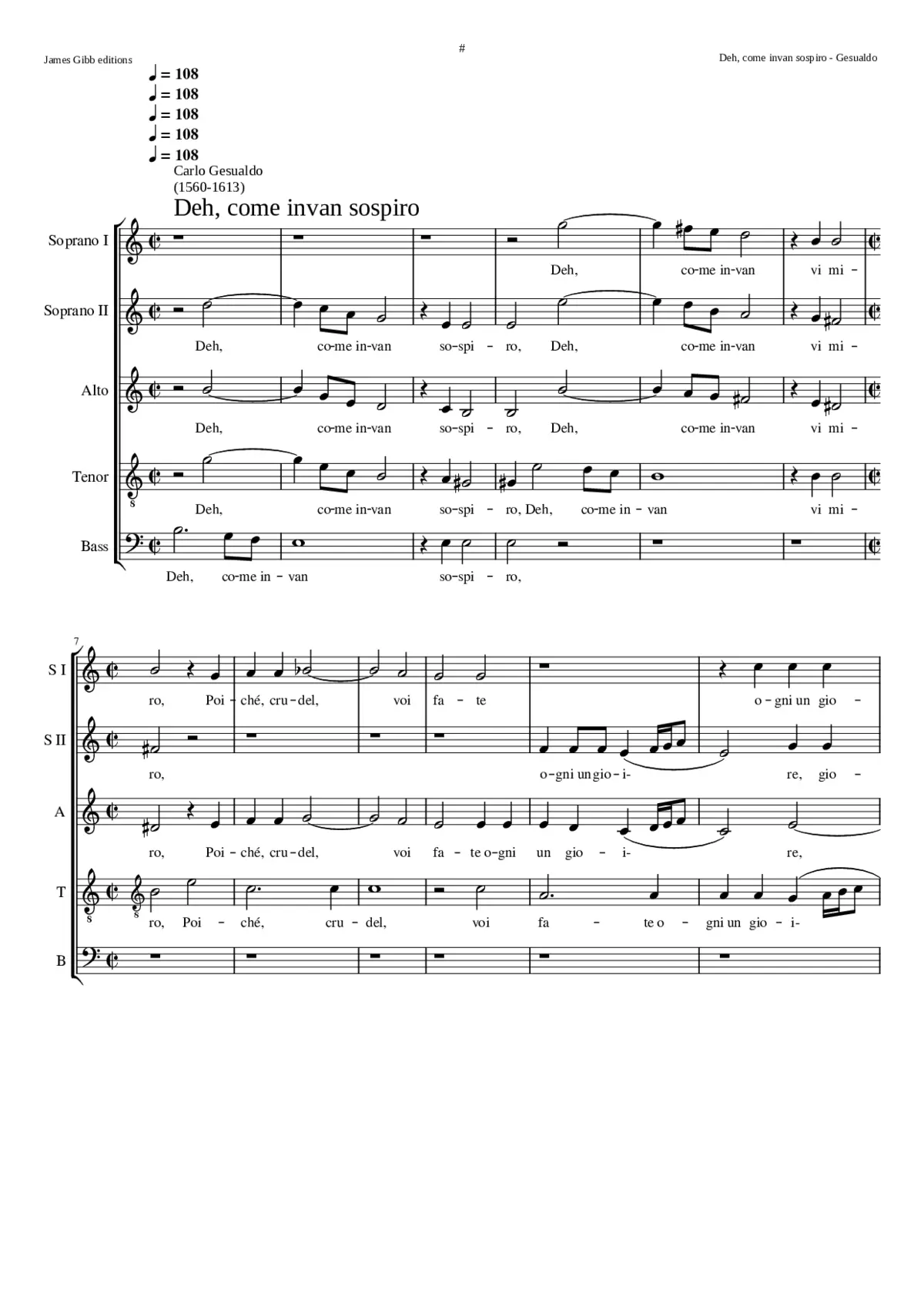 Deh come invan sospiro - Page 1