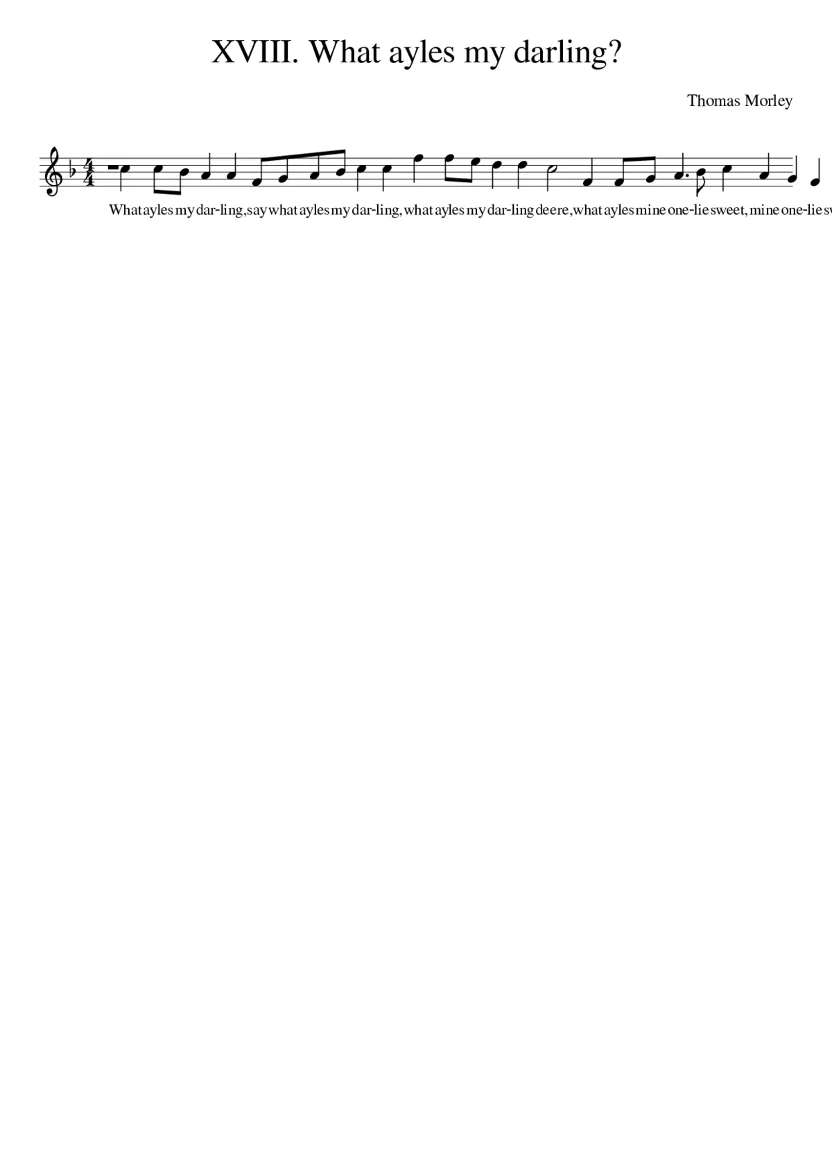 XVIII. What ayles my darling? - Page 1