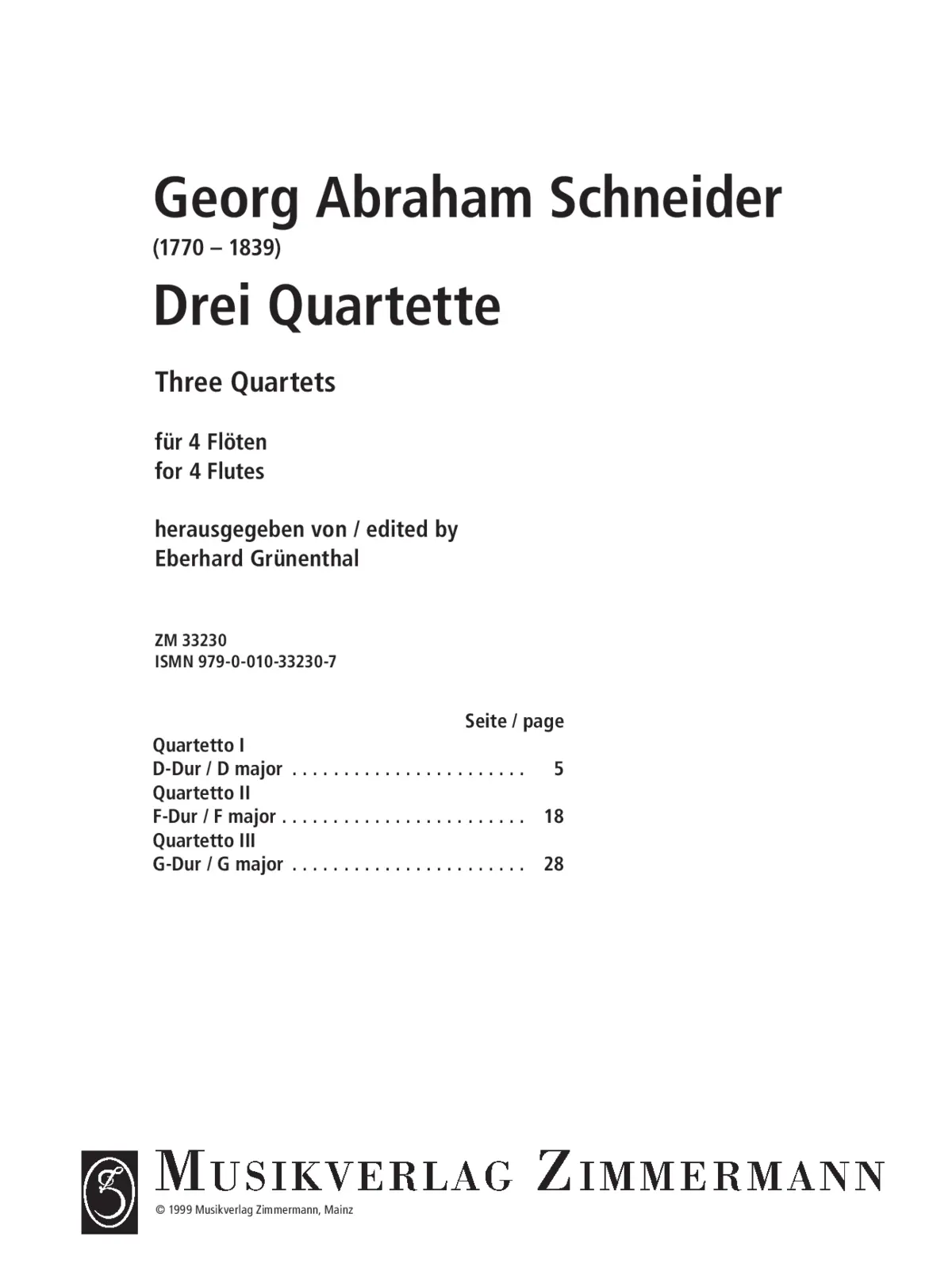 3 Flute Quartets - Page 1