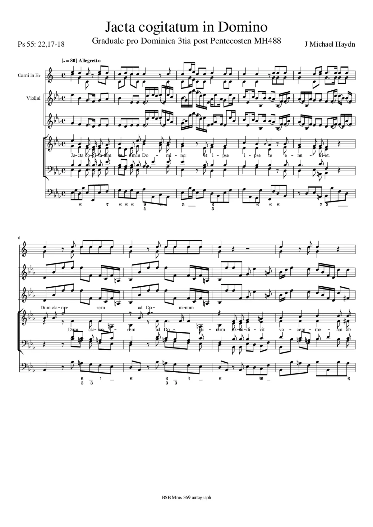 Jacta cogitatum in Domino, MH 488 - Page 1