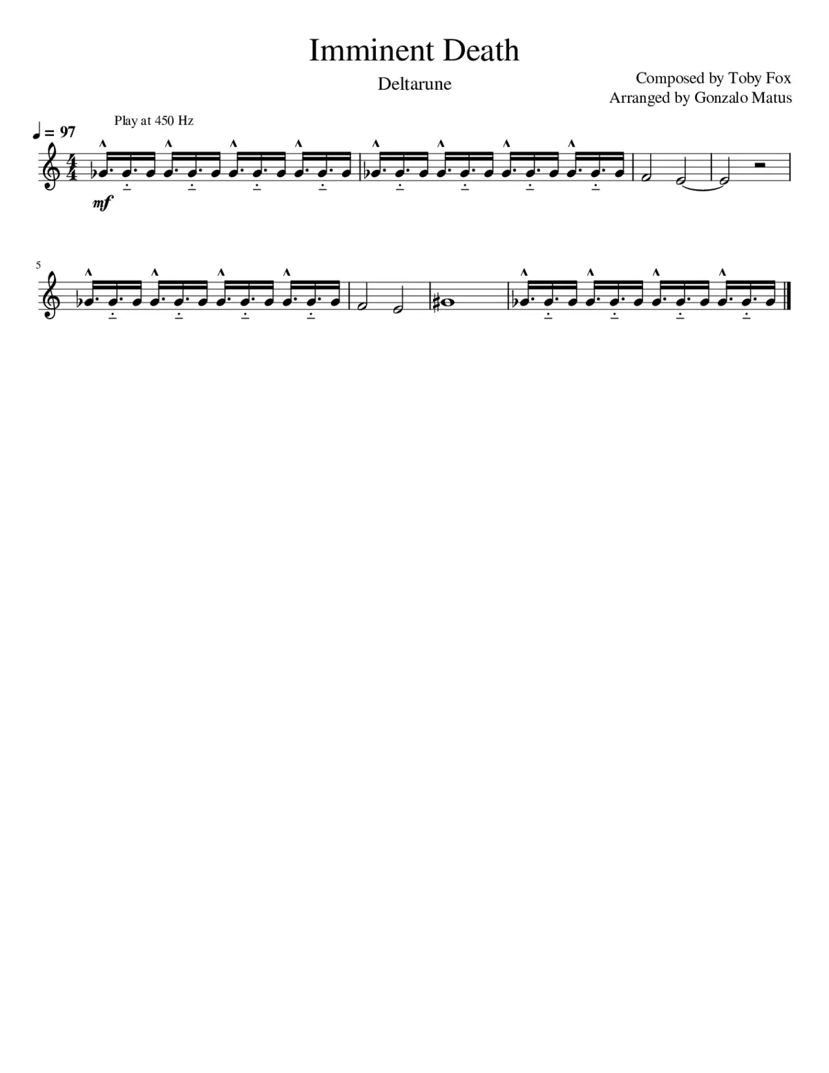 Imminent Death - Violin Solo - Page 1