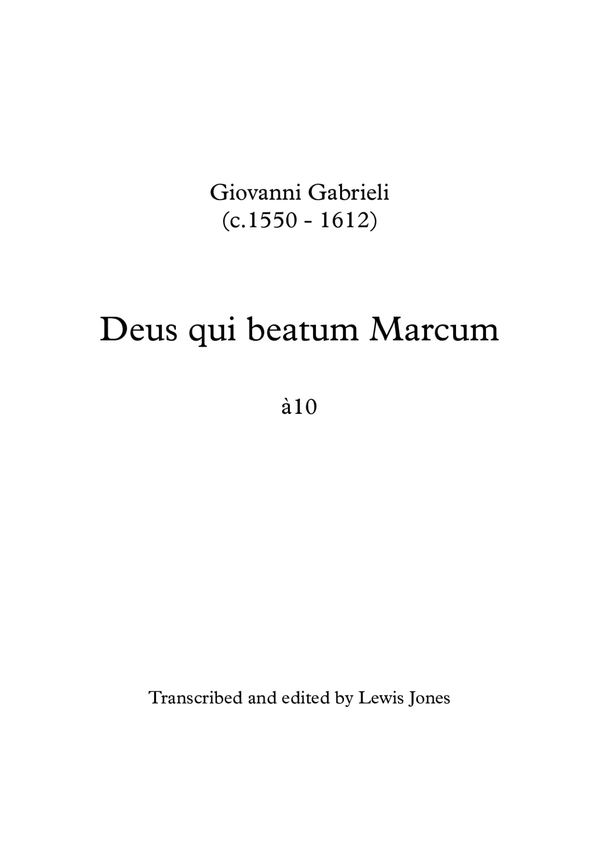 Deus qui beatum Marcum a 10 - Page 1