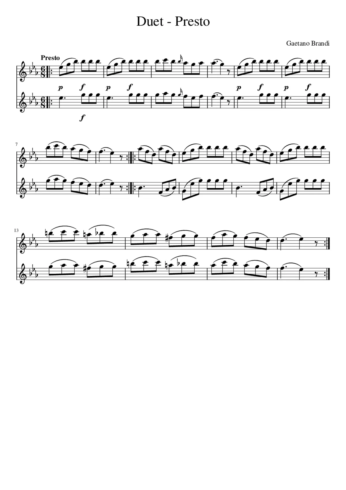 Duet - Presto - Page 1