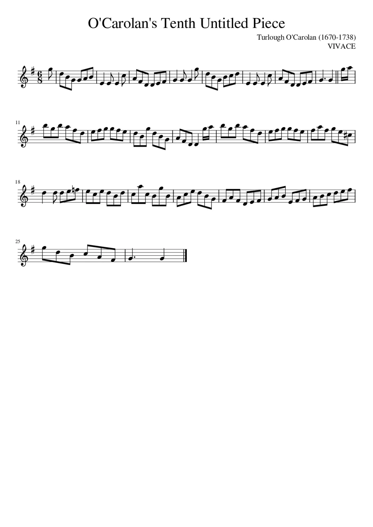 O'Carolan's Tenth Untitled Piece - Page 1