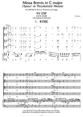 Missa brevis in C major, KV 258 'Piccolomini'