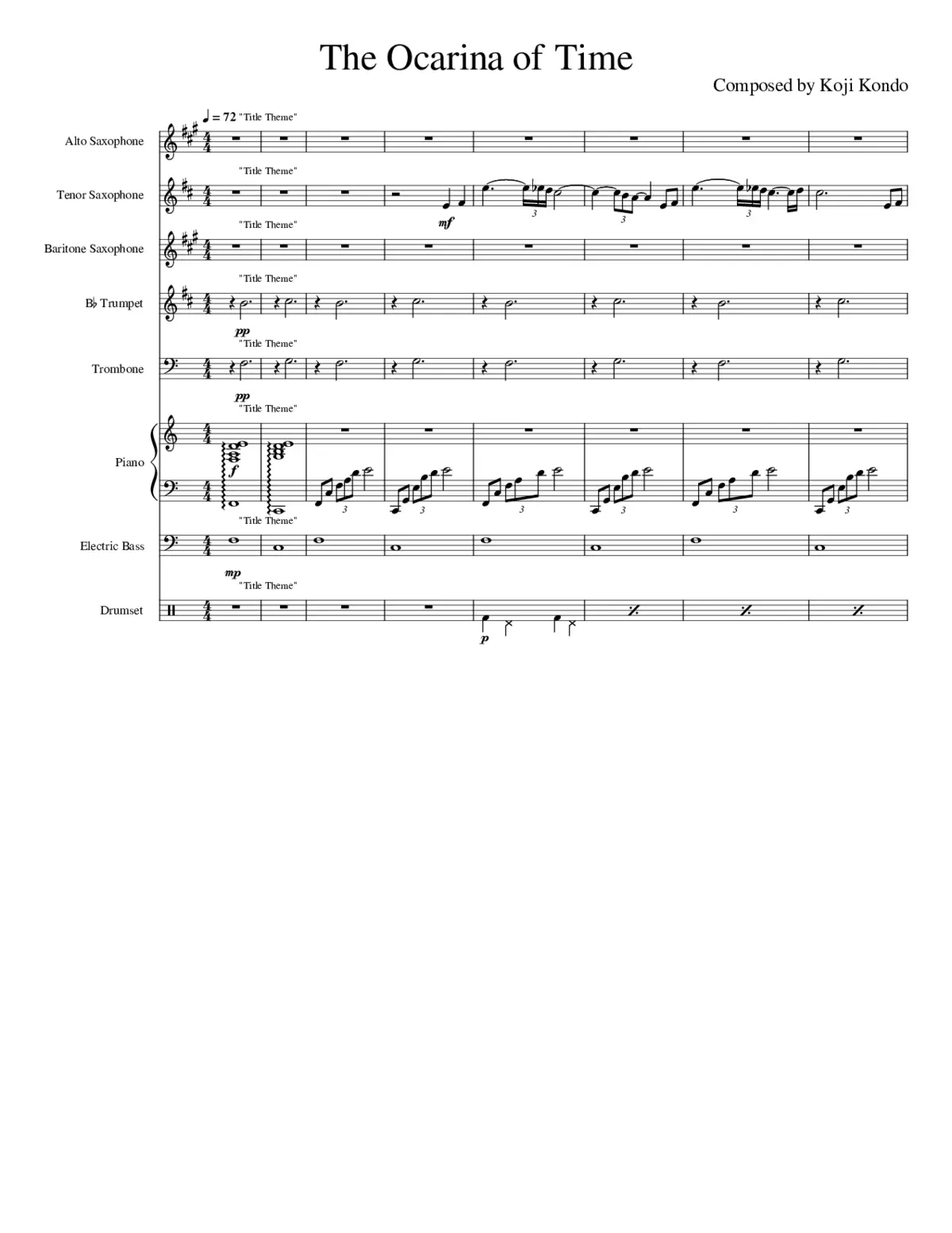 the legend of zelda ocarina of time intro theme - Page 1