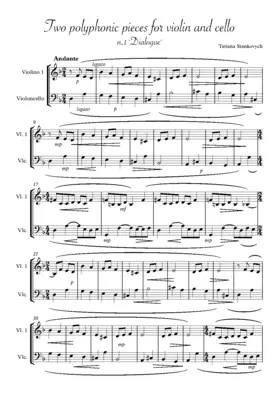 Two polyphonic pieces for violin and cello