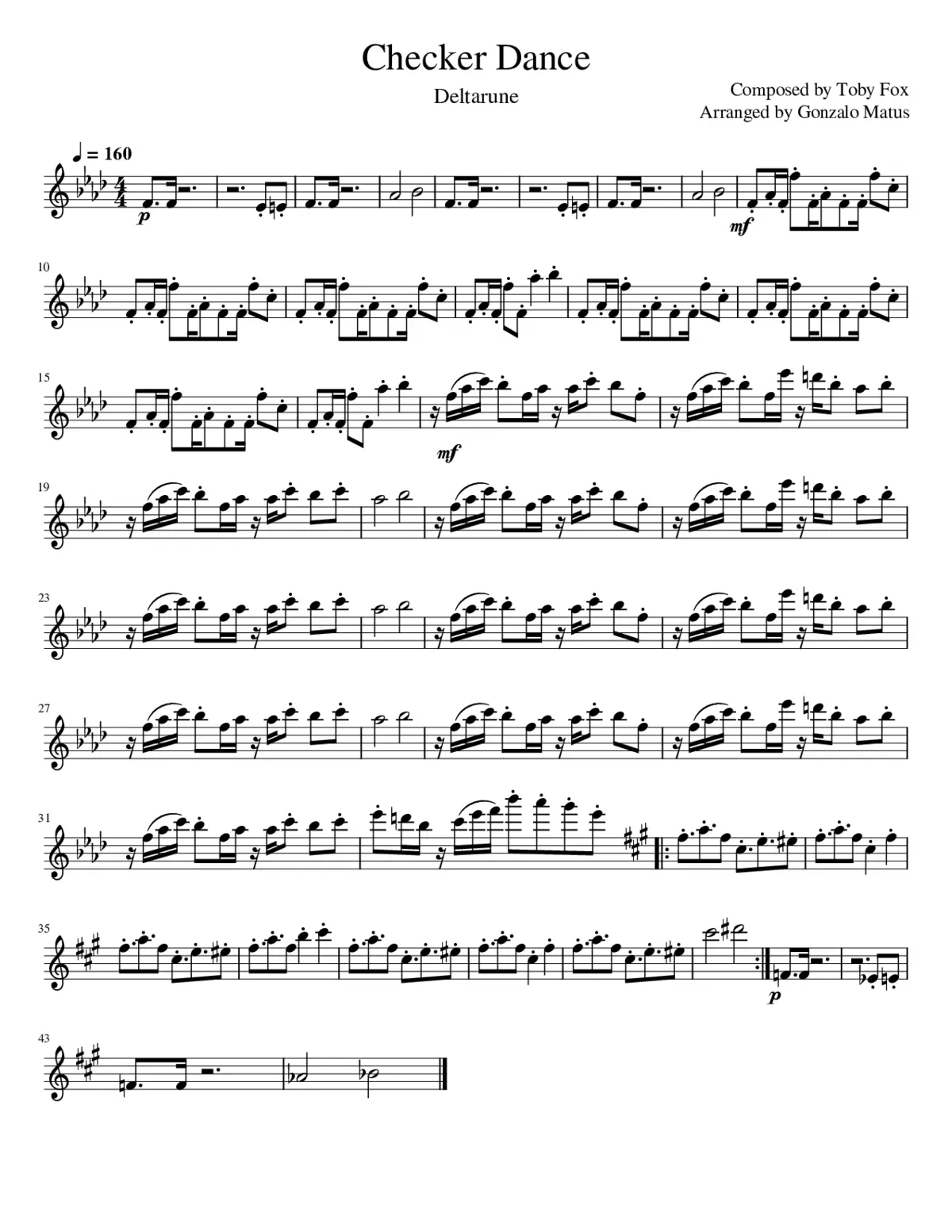 Checker Dance - Violin Solo - Page 1