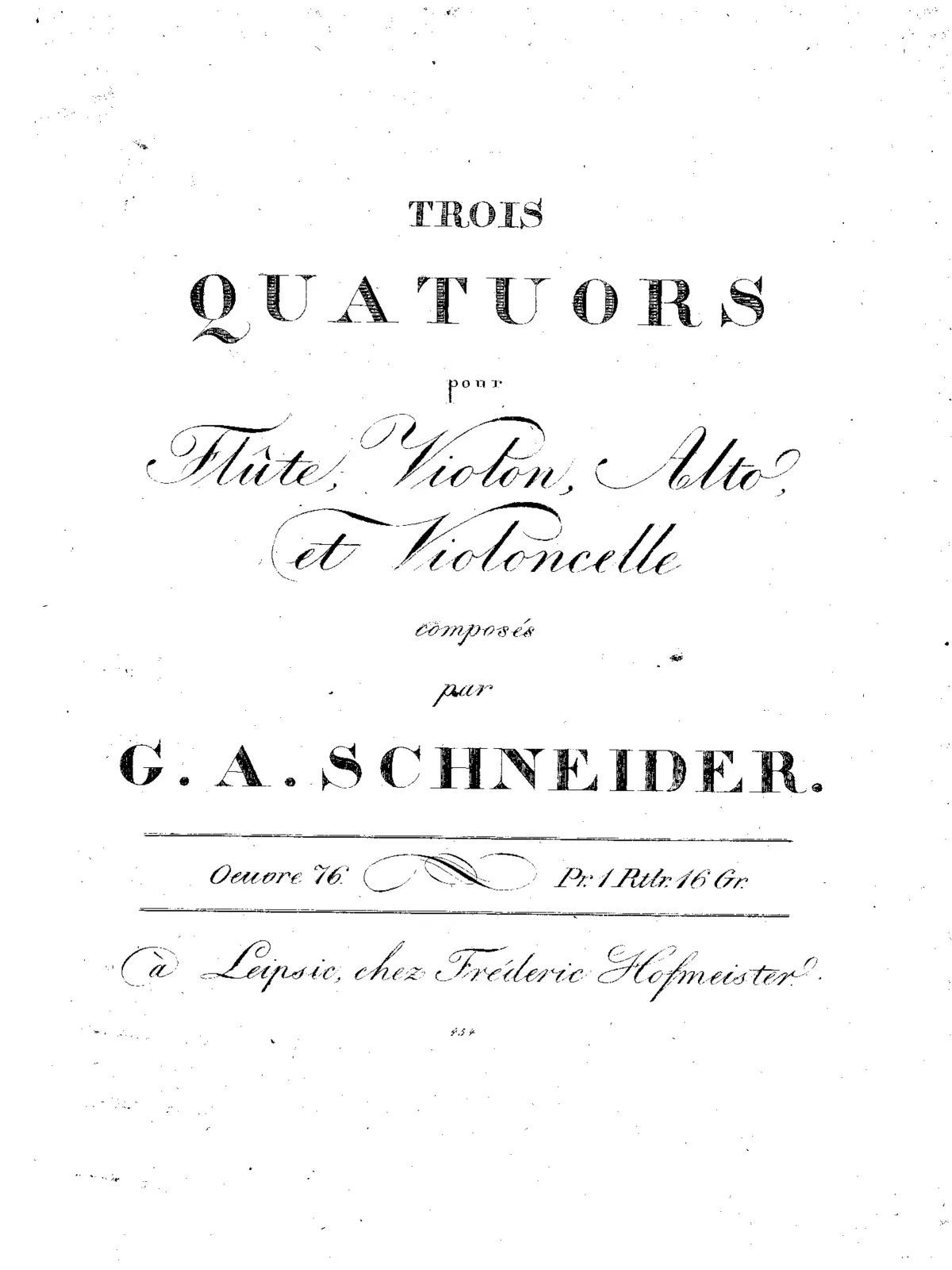Trois quatuors pour flûte, violon, alto et violoncelle - Page 1