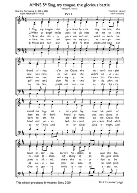 Sing, my tongue, the glorious battle