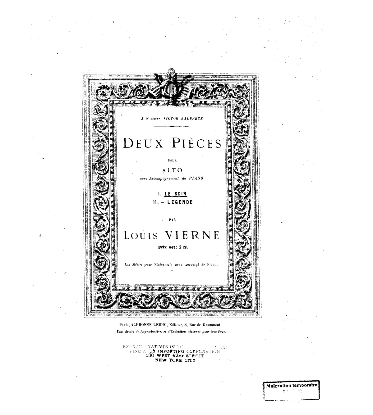 Deux pièces pour alto (ou violoncelle) et piano - Page 1